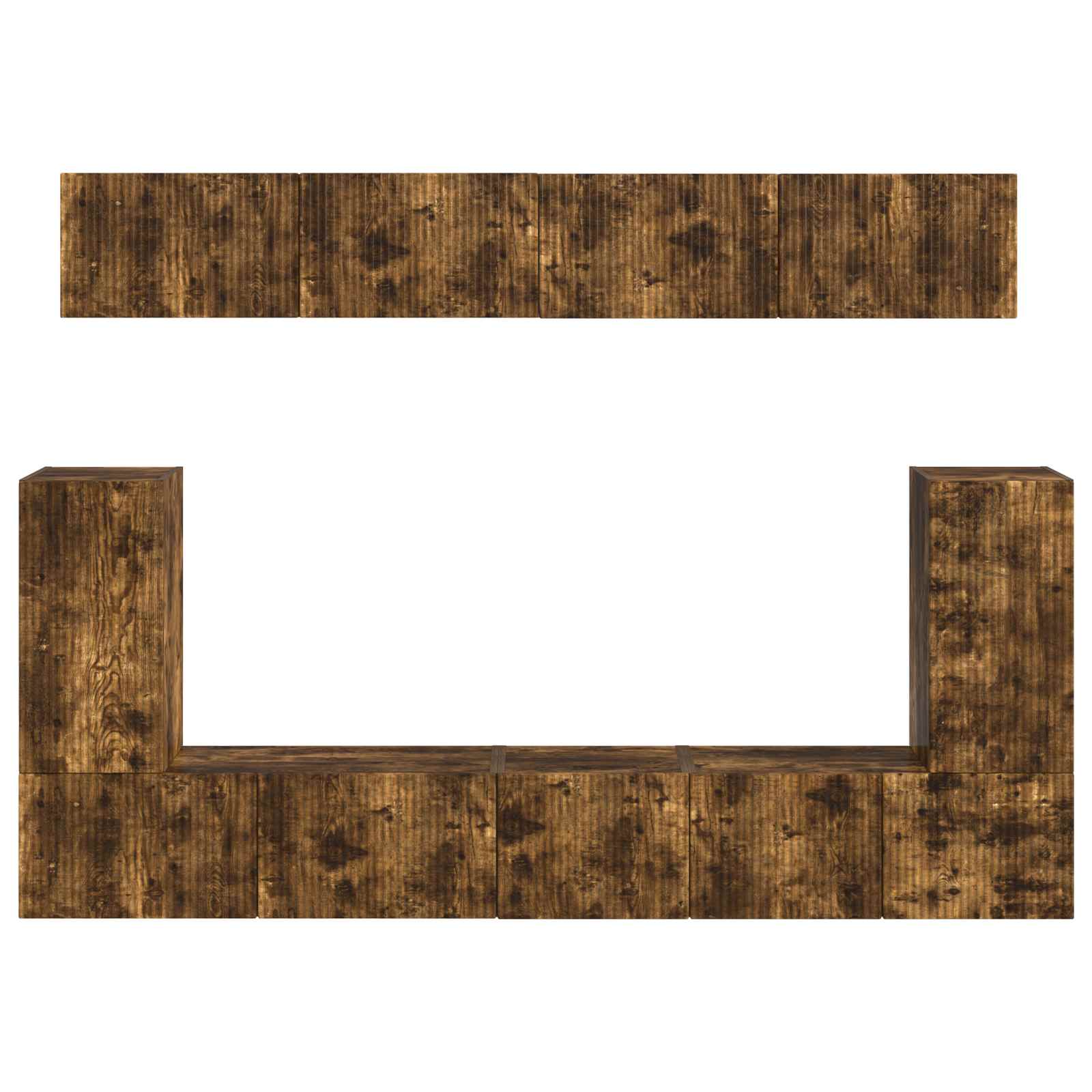 Set comodă TV Pe perete 5 pcs Stejar fumuriu Lemn compozit GartenMobel Dekor