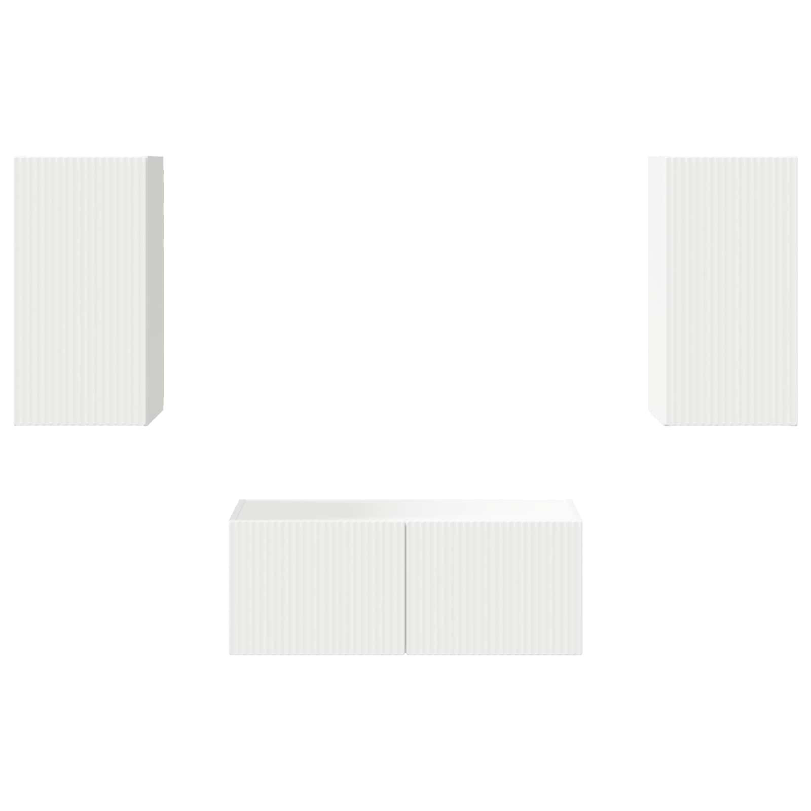 Set comodă TV Pe perete 6 pcs Alb Lemn compozit GartenMobel Dekor