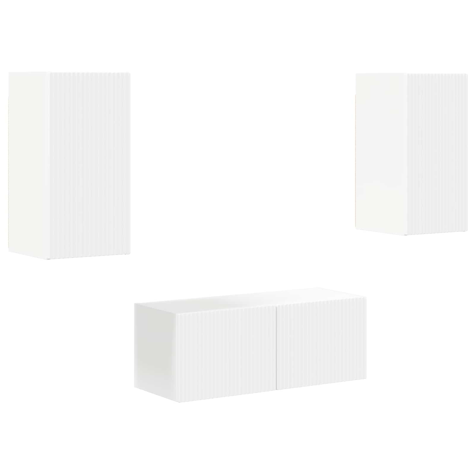 Set comodă TV Pe perete 6 pcs Alb Lemn compozit GartenMobel Dekor