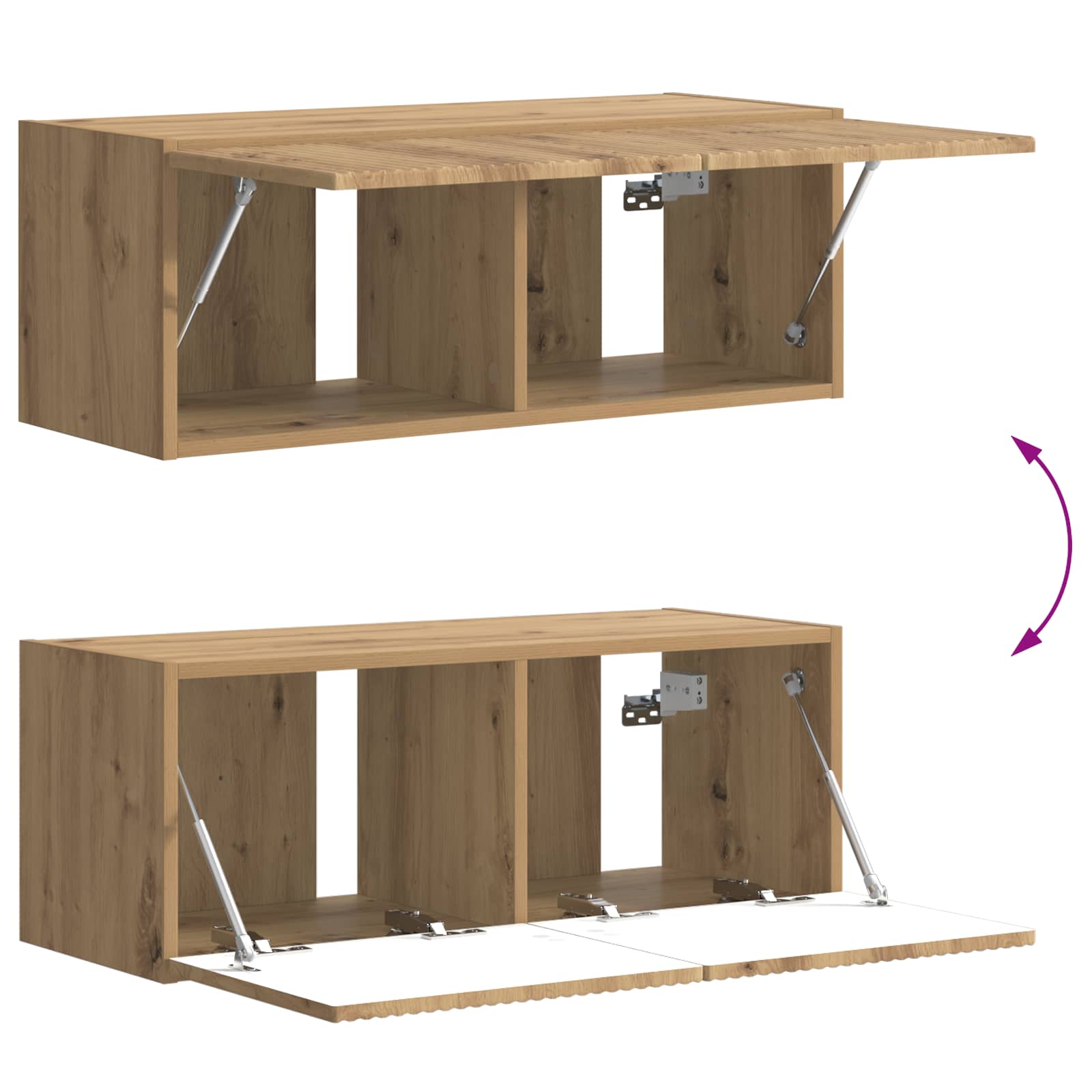 Set comodă TV Pe perete 6 pcs Stejar Artizanal Lemn compozit GartenMobel Dekor