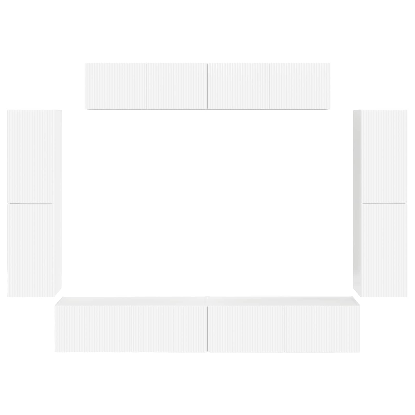 4 pcs Alb lucios GartenMobel Dekor