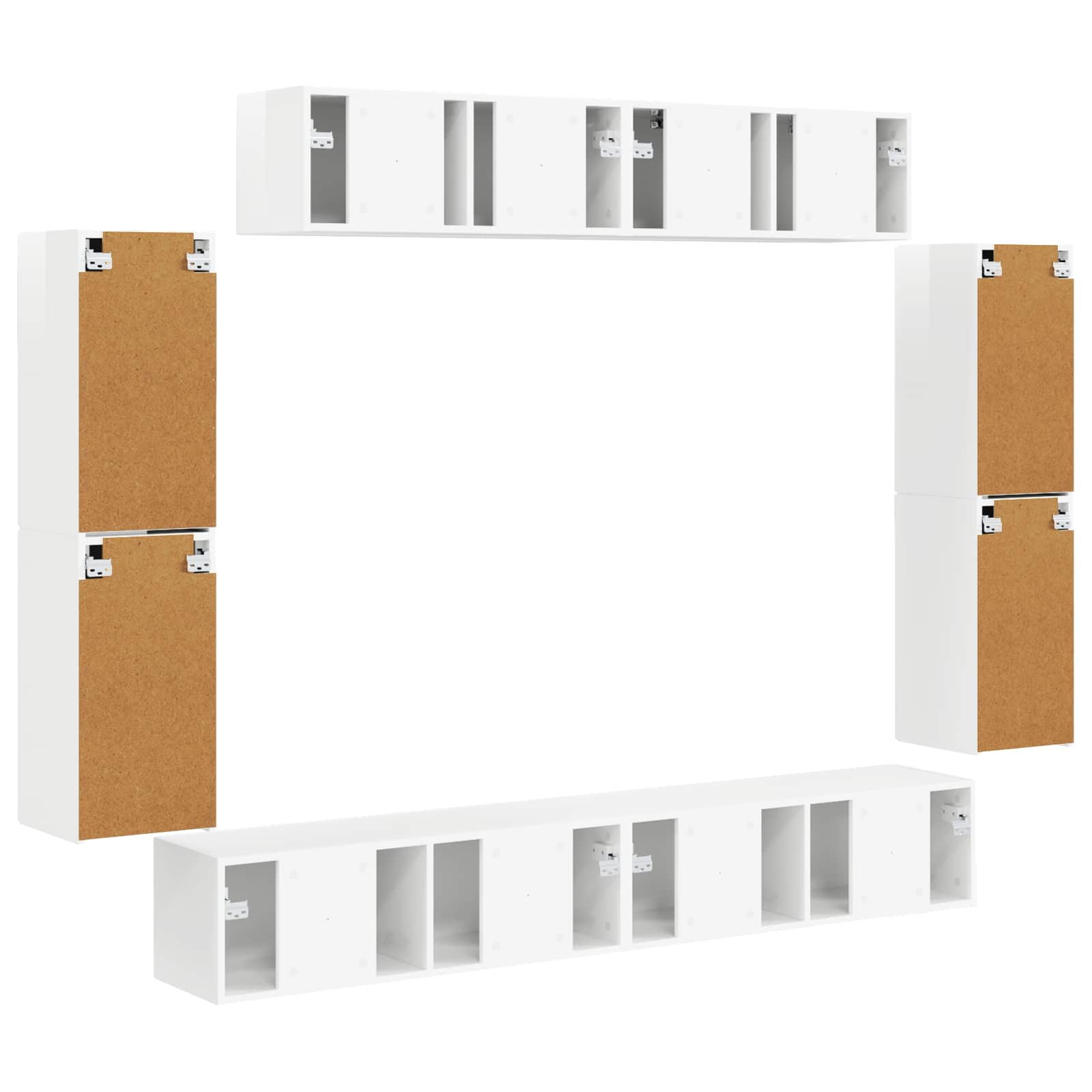 4 pcs Alb lucios GartenMobel Dekor