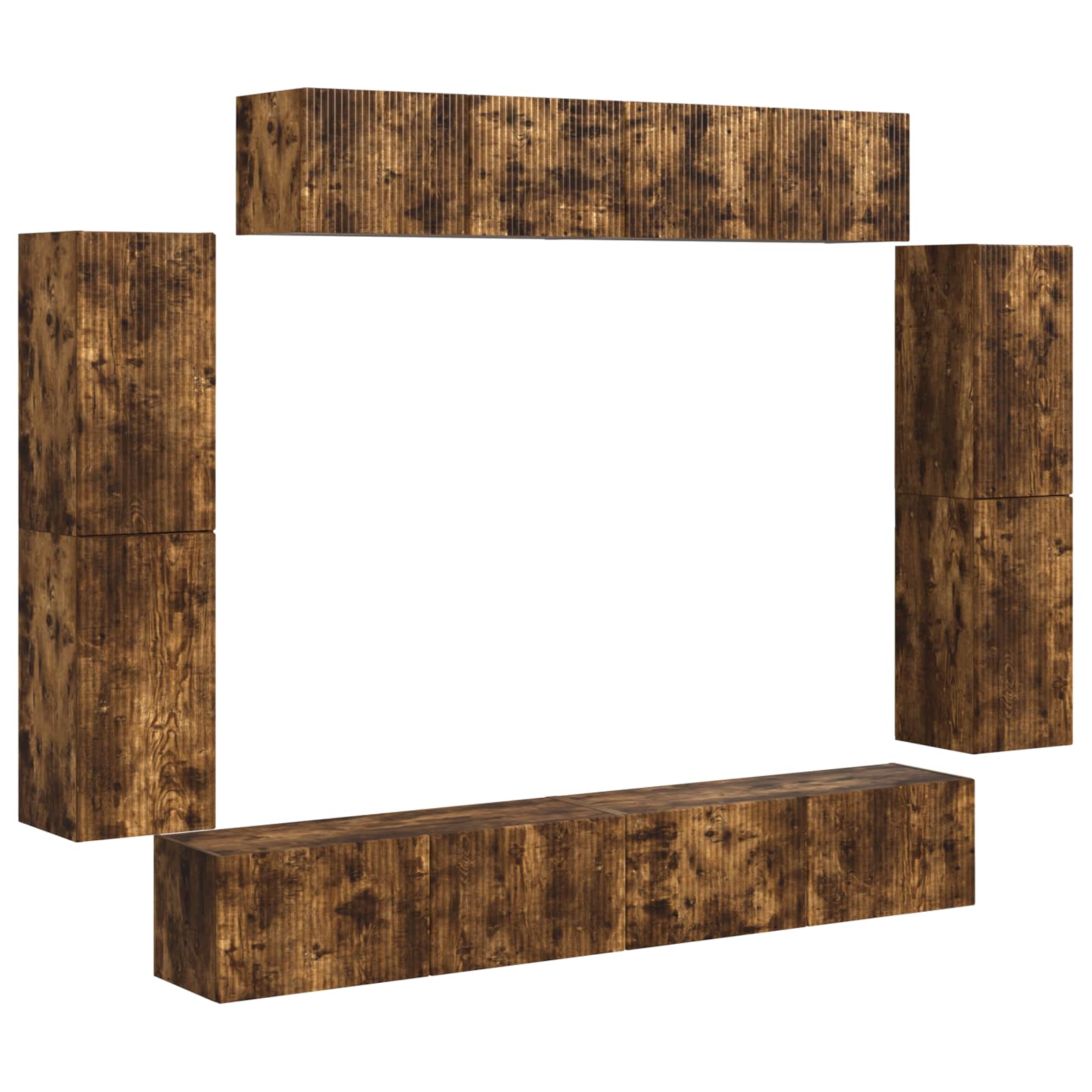 4 pcs Stejar fumuriu GartenMobel Dekor