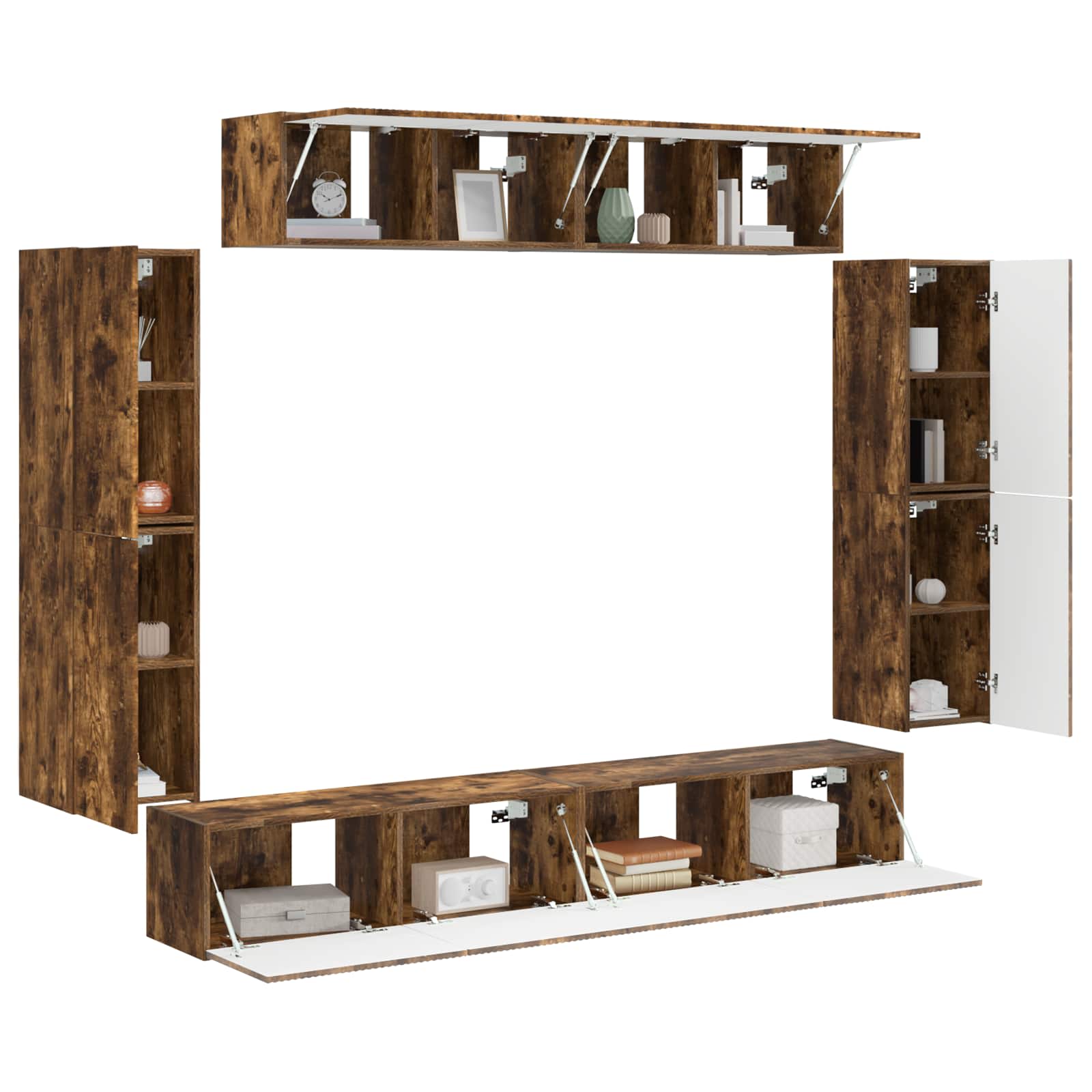 4 pcs Stejar fumuriu GartenMobel Dekor