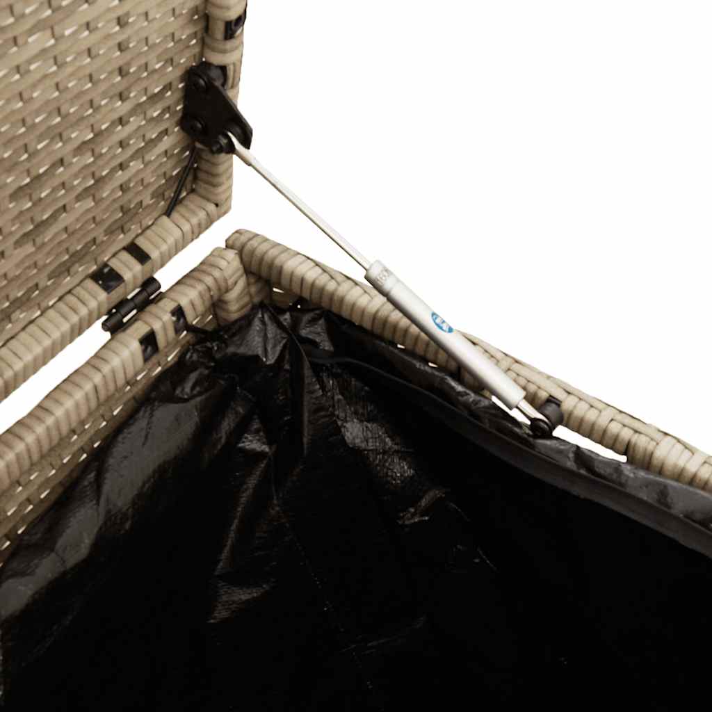 Cutie de depozitare de grădină Bej 220x50x58 cm Poly Ratan GartenMobel Dekor