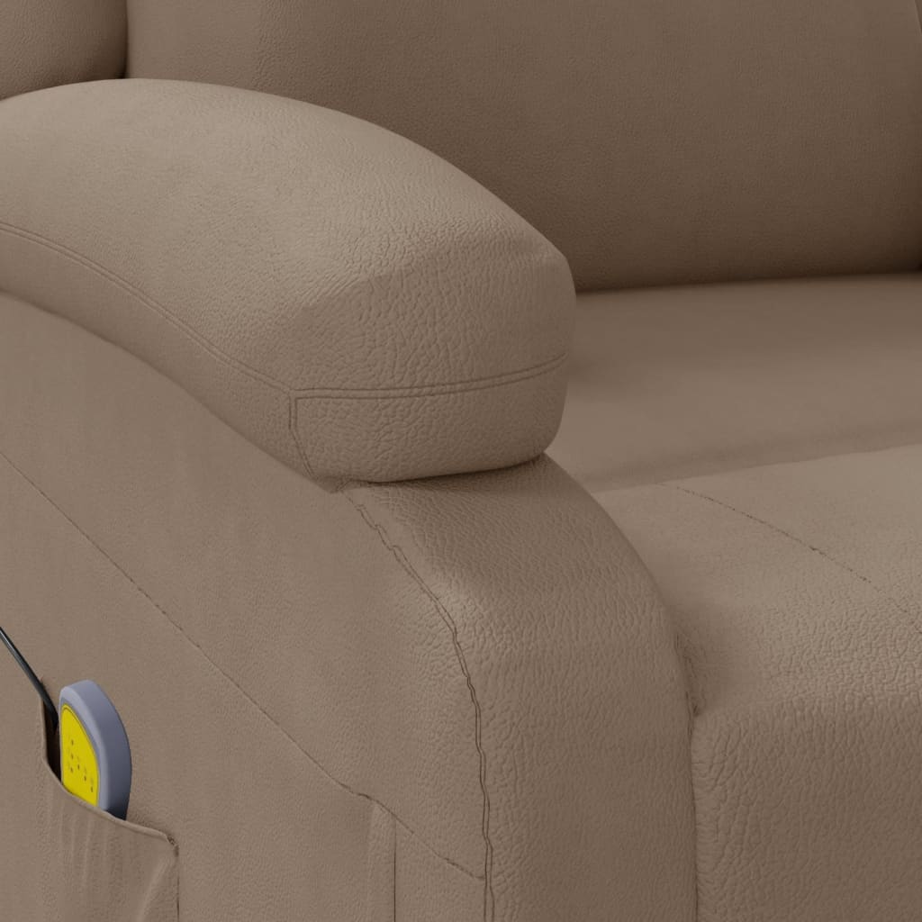 Fotoliu de masaj rabatabil, cappuccino, piele ecologică GartenMobel Dekor