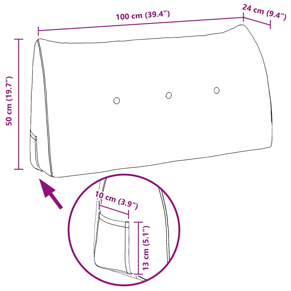 Perna pentru spate Albastru Jeans 100 x 24 x 50 cm țesătură GartenMobel Dekor