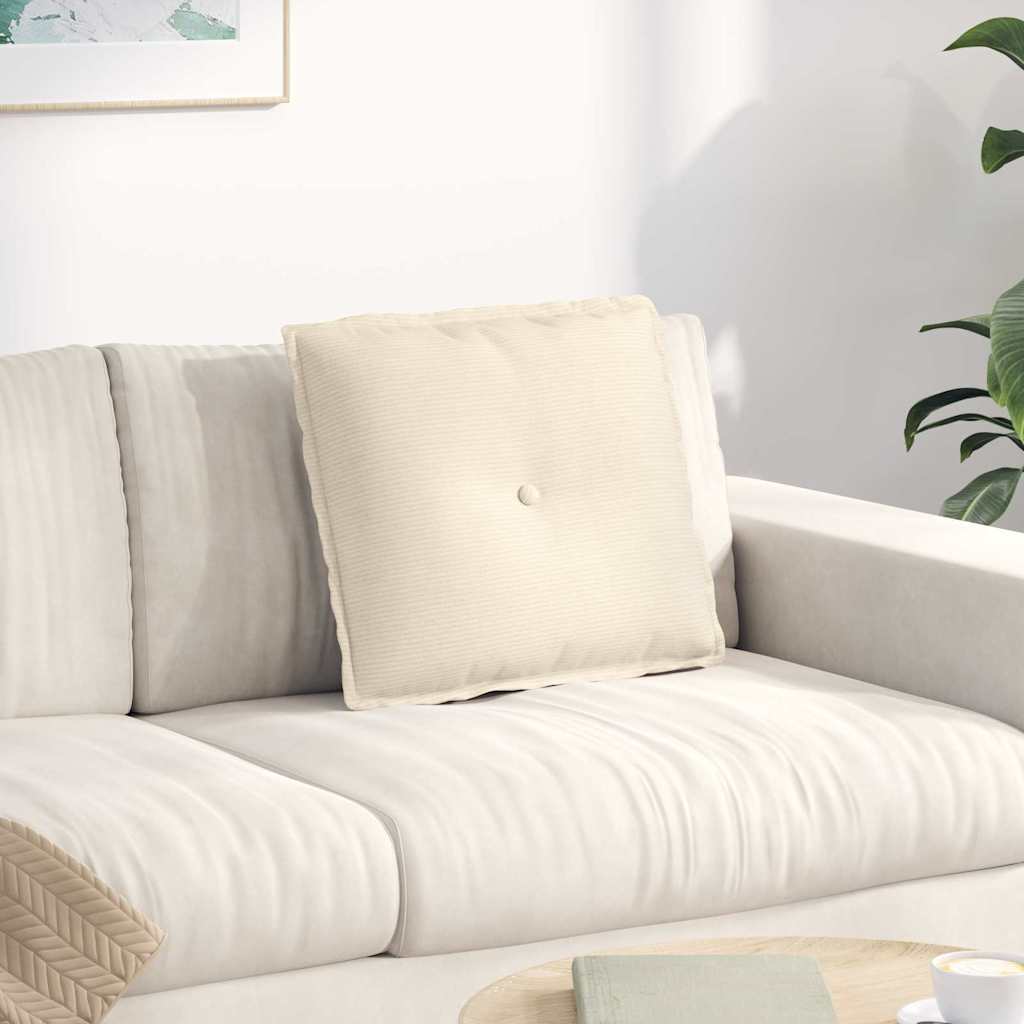 Perna pentru spate Crem 50 x 45 cm Țesătură din corduroy GartenMobel Dekor