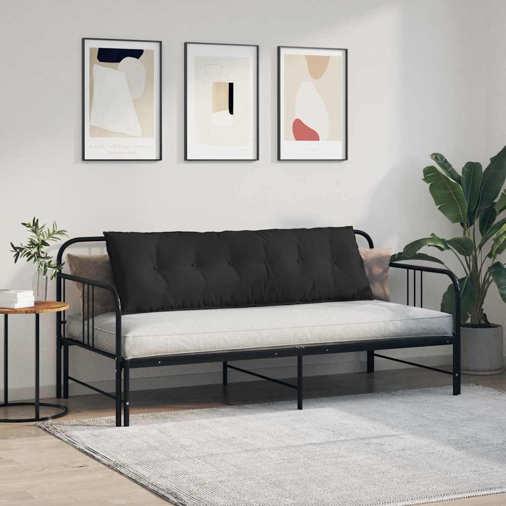 Perna pentru spate Negru 160 x 50 cm Țesătură din microfibră GartenMobel Dekor