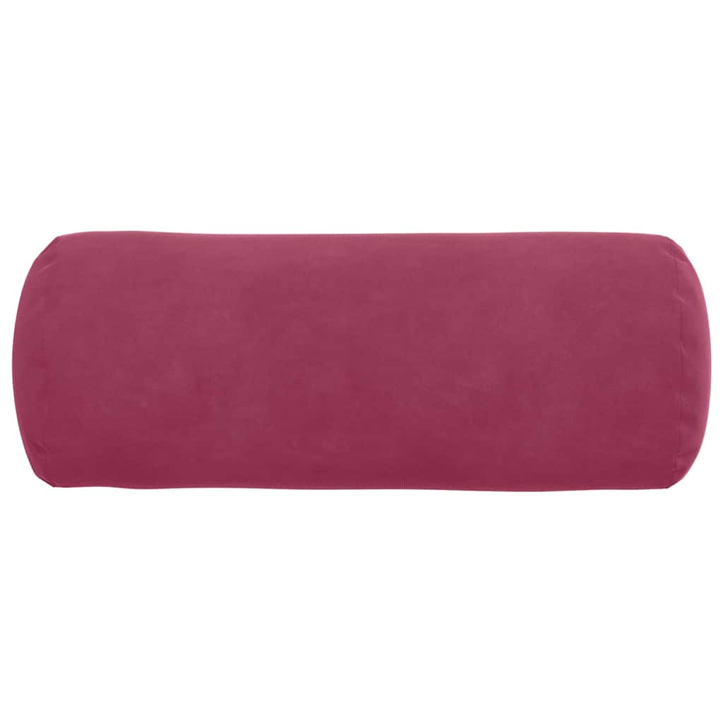 Perne Bolster 2 pcs Roșu Vin Ø 15 x 40 cm Țesătură din corduroy GartenMobel Dekor