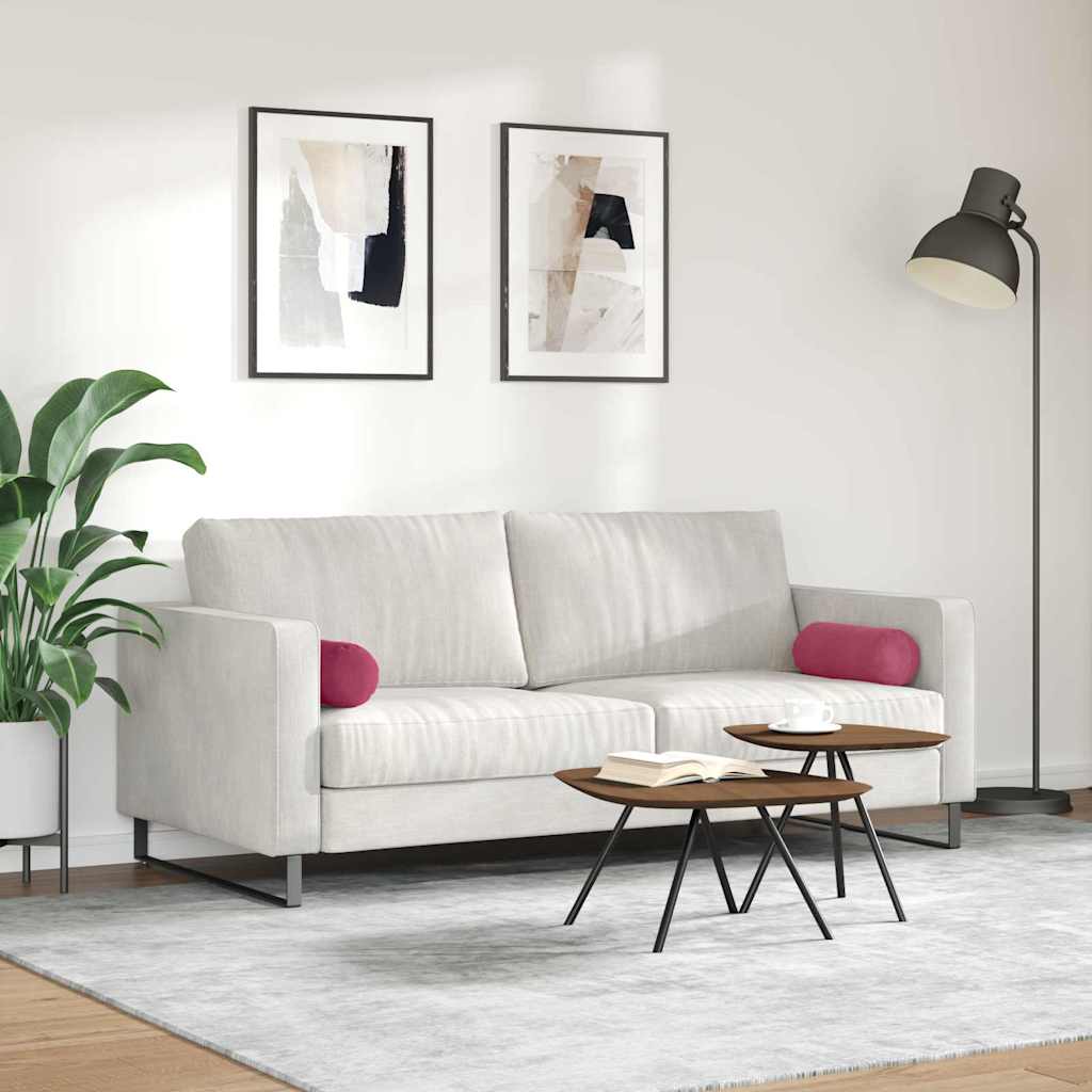 Perne Bolster 2 pcs Roșu Vin Ø 15 x 40 cm Țesătură din corduroy GartenMobel Dekor