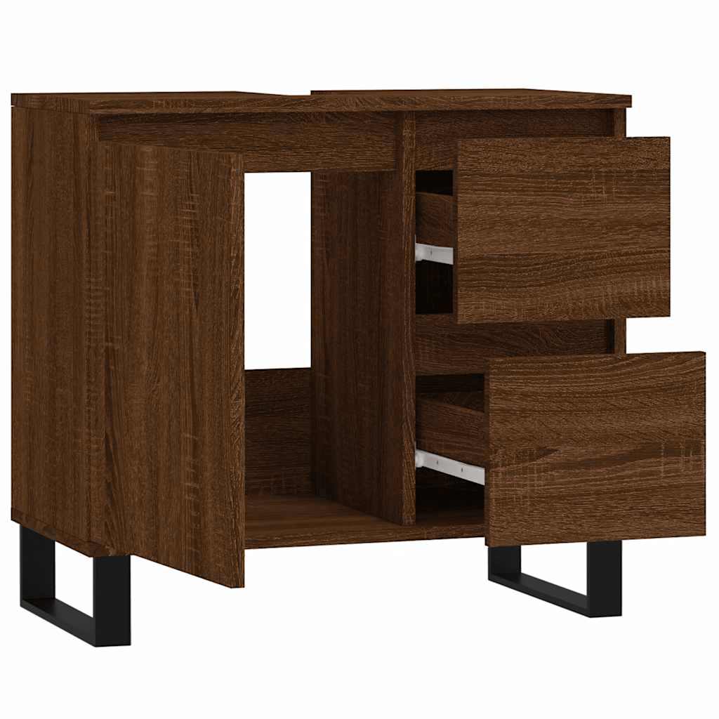 Dulap de baie, stejar maro, 65x33x60 cm, lemn prelucrat GartenMobel Dekor