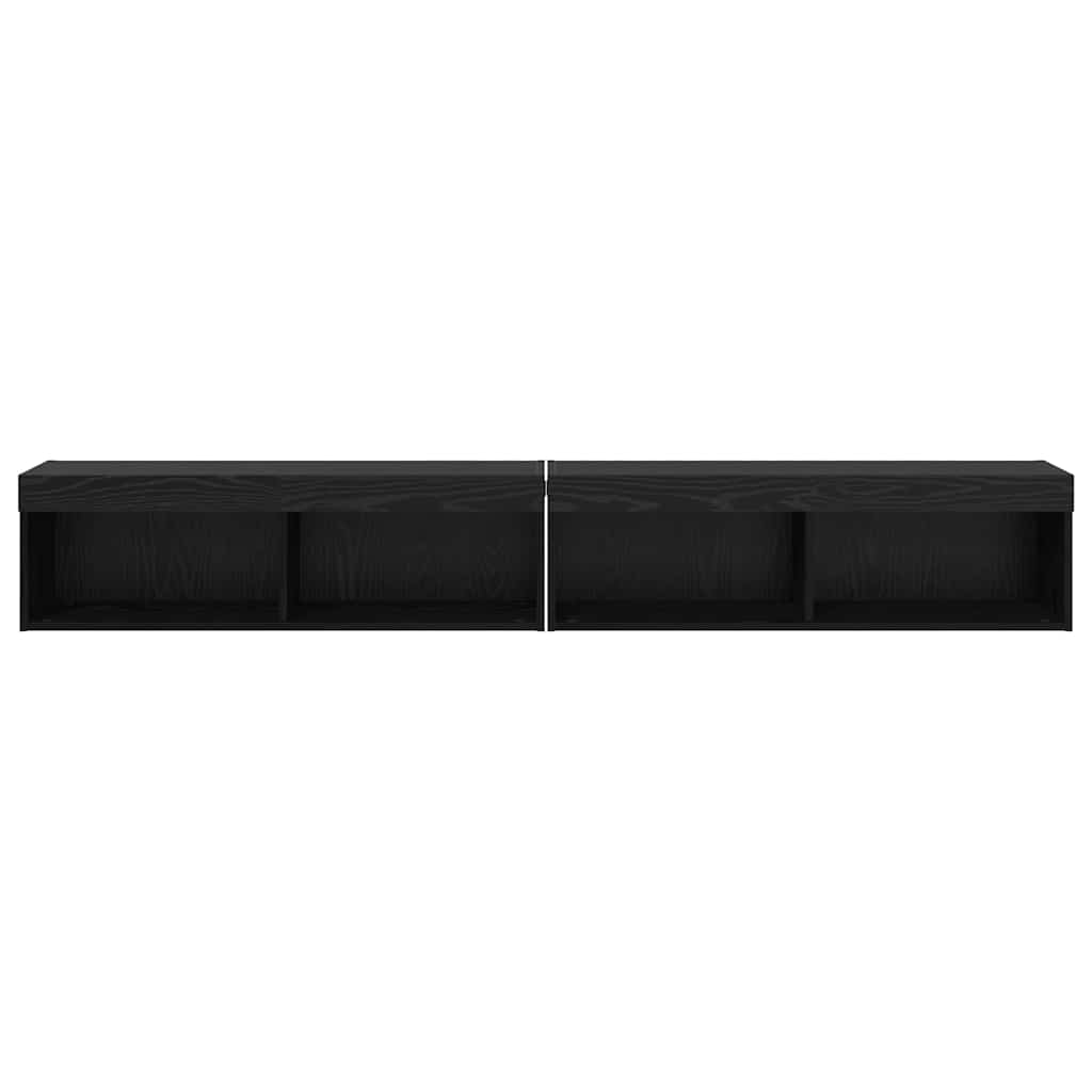 Dulapuri pentru TV Panama 2 pcs Stejar Negru 100 x 30 x 30 cm GartenMobel Dekor