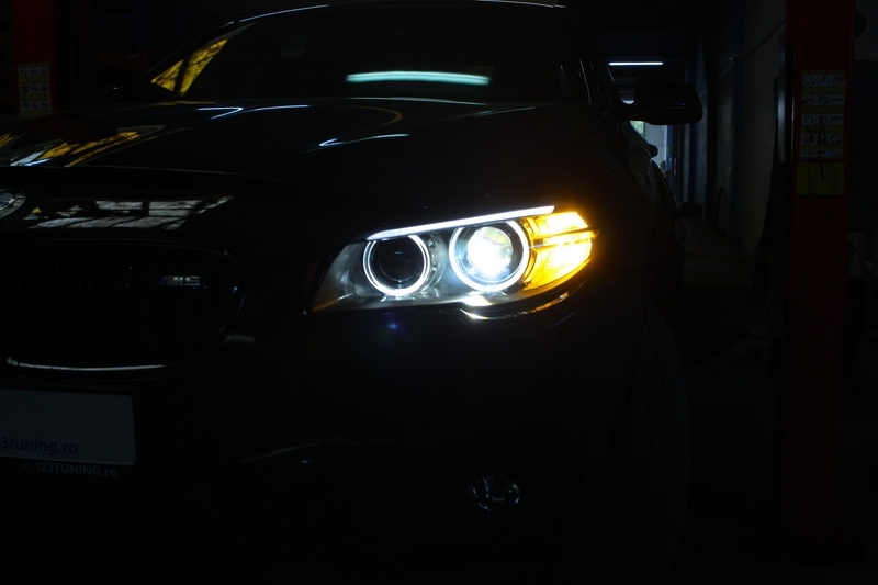 Faruri Full LED Bi-Xenon Angel Eyes BMW 5 Series F10 F11 (2011-2013) LCI Facelift Look Performance AutoTuning