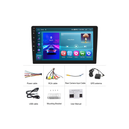 Navigatie Android 1DIN 9 inch 2GB 64GB CarPlay Android Auto GPS WIFI FM RDS Cod: A3491 Automotive TrustedCars