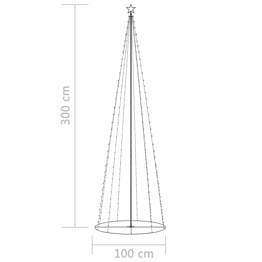 Decorațiune brad Crăciun conic 330 LED-uri alb cald 100x300 cm GartenMobel Dekor