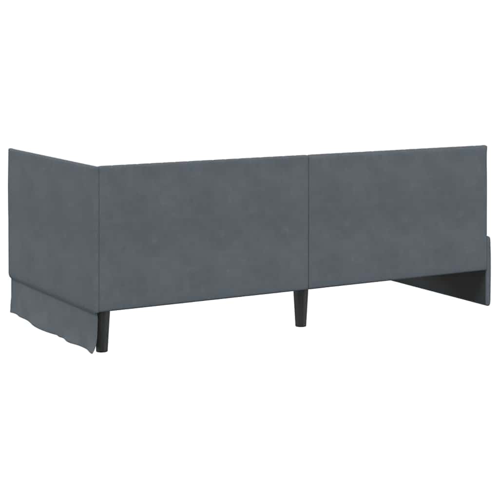 Cadru de pat colțar cu saltea cu headboard 2 pcs Gri Catifea GartenMobel Dekor