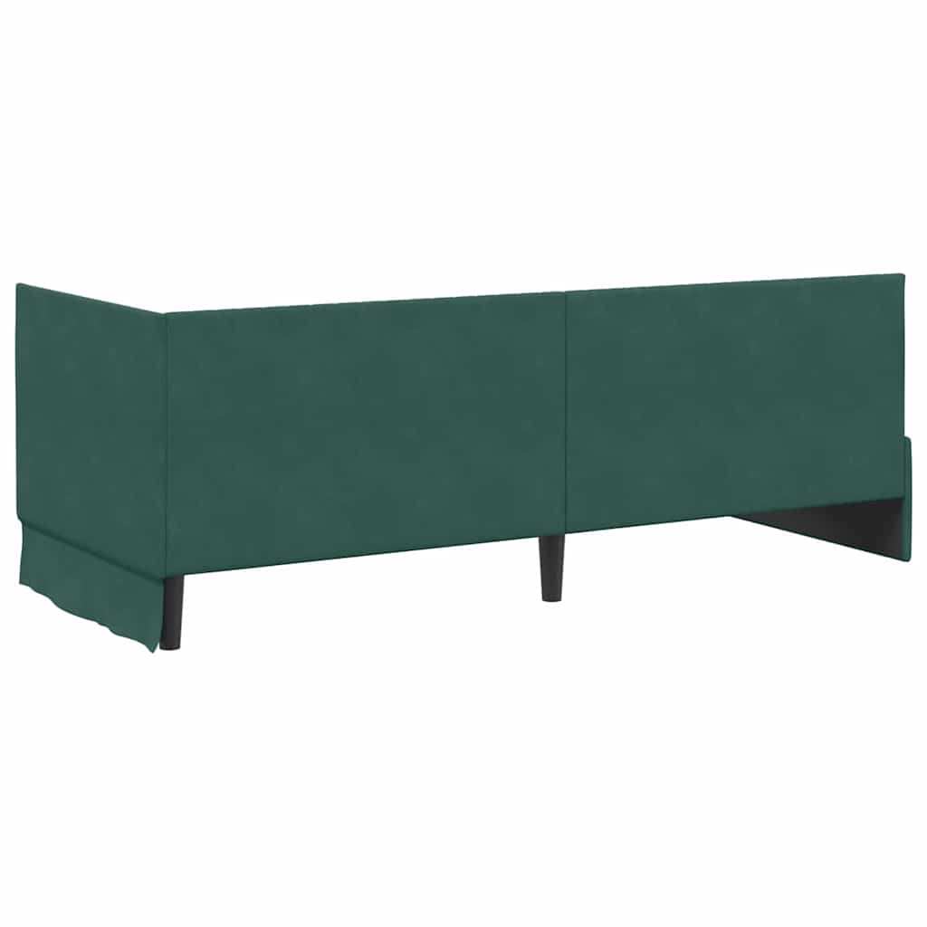 Cadru de pat colțar cu saltea cu headboard 2 pcs Verde Catifea GartenMobel Dekor