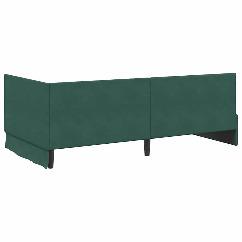Cadru de pat colțar cu saltea cu headboard 2 pcs Verde Catifea GartenMobel Dekor