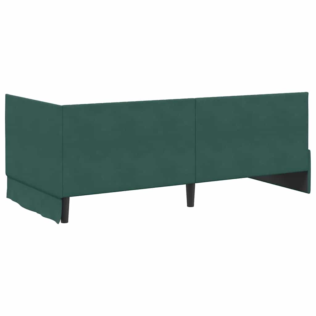 Cadru de pat colțar cu saltea cu headboard 2 pcs Verde Catifea GartenMobel Dekor