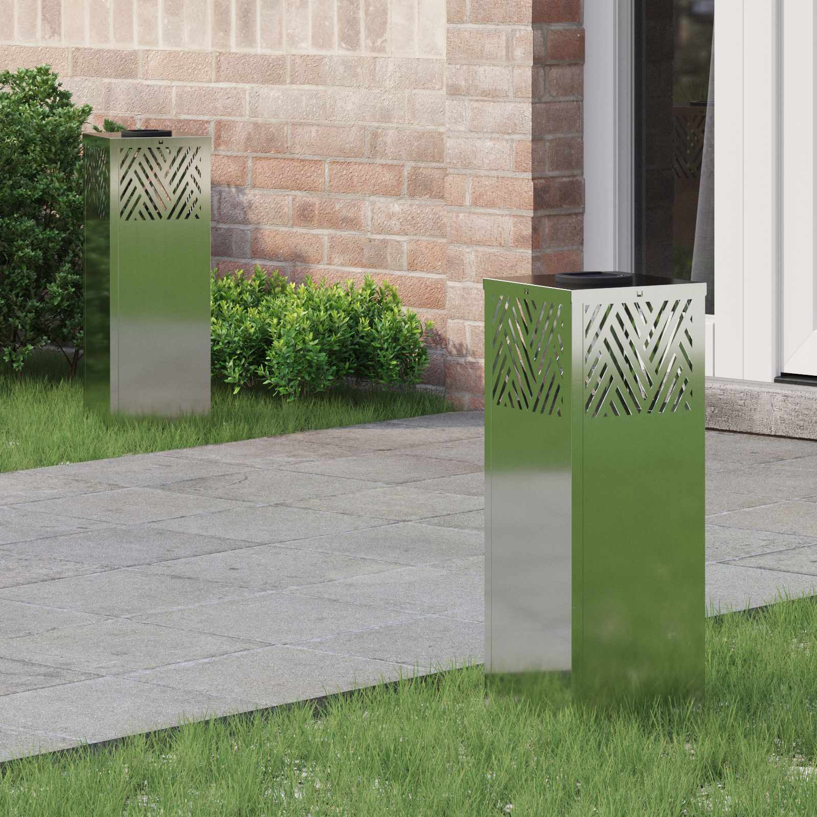 Lumină LED Solară pentru Alei 2 pcs Galvanizat Galvanizat GartenMobel Dekor