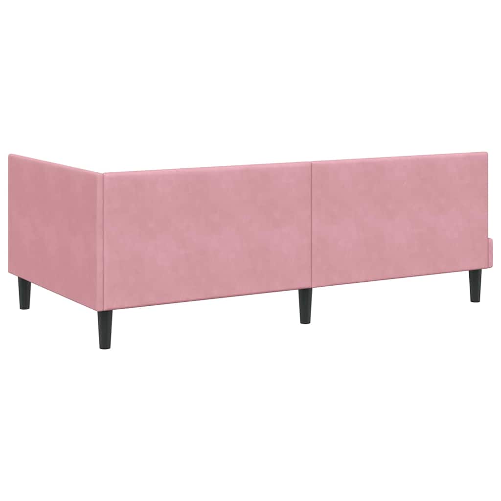Cadru de pat colțar cu saltea cu headboard 2 pcs Gri Catifea GartenMobel Dekor