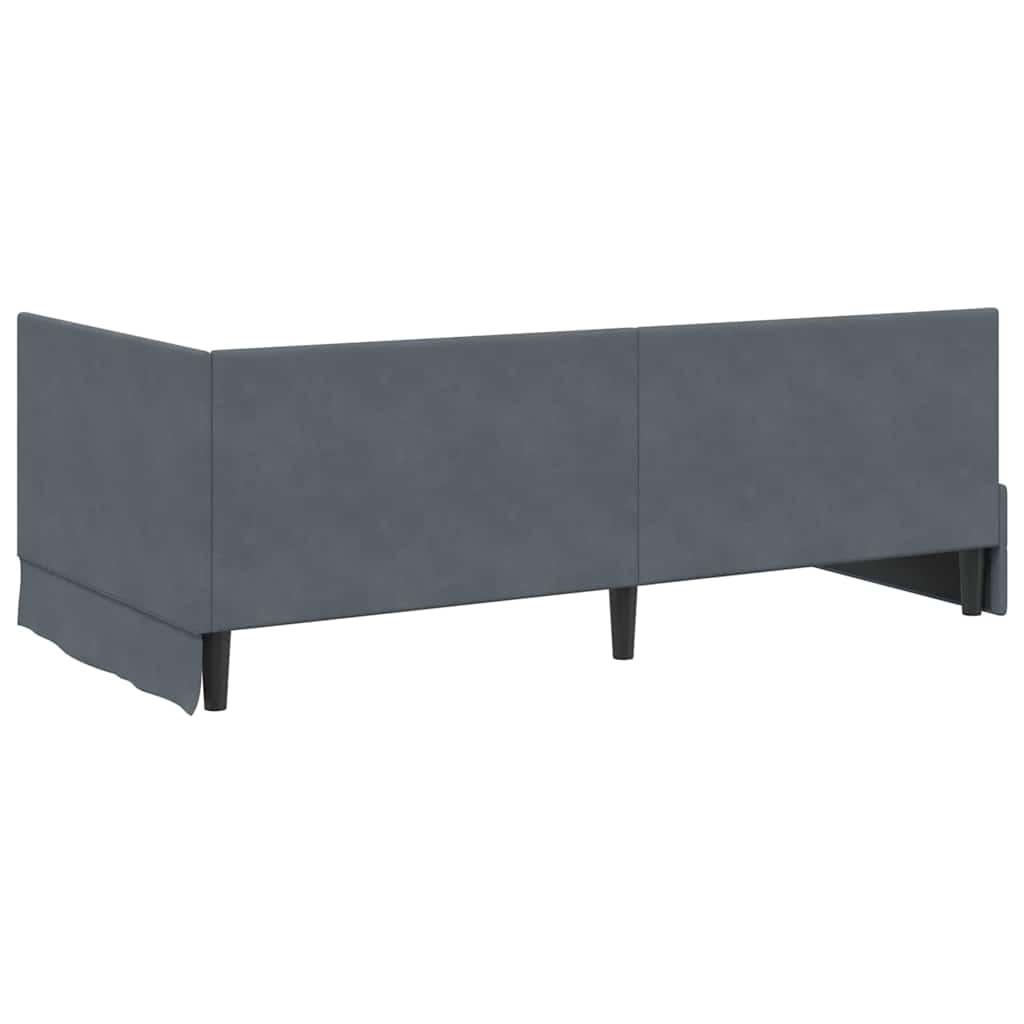 Cadru de pat colțar cu saltea cu headboard 2 pcs Gri Catifea GartenMobel Dekor