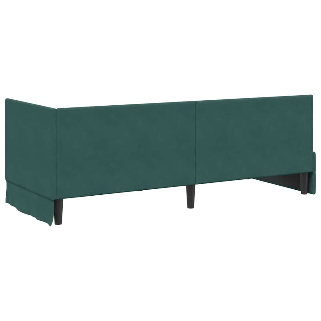 Cadru de pat colțar cu saltea cu headboard 2 pcs Verde Catifea GartenMobel Dekor