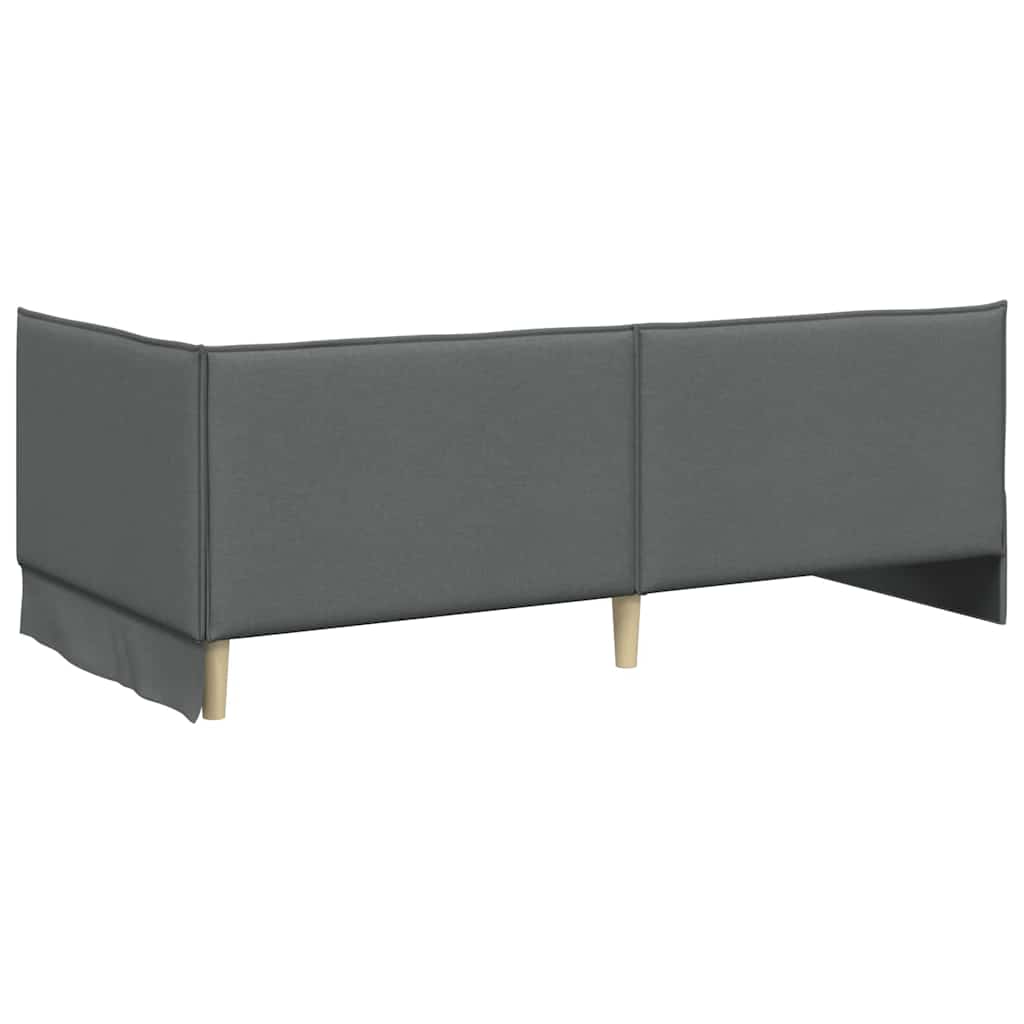 Cadru de pat colțar cu saltea cu headboard 2 pcs Gri Catifea GartenMobel Dekor