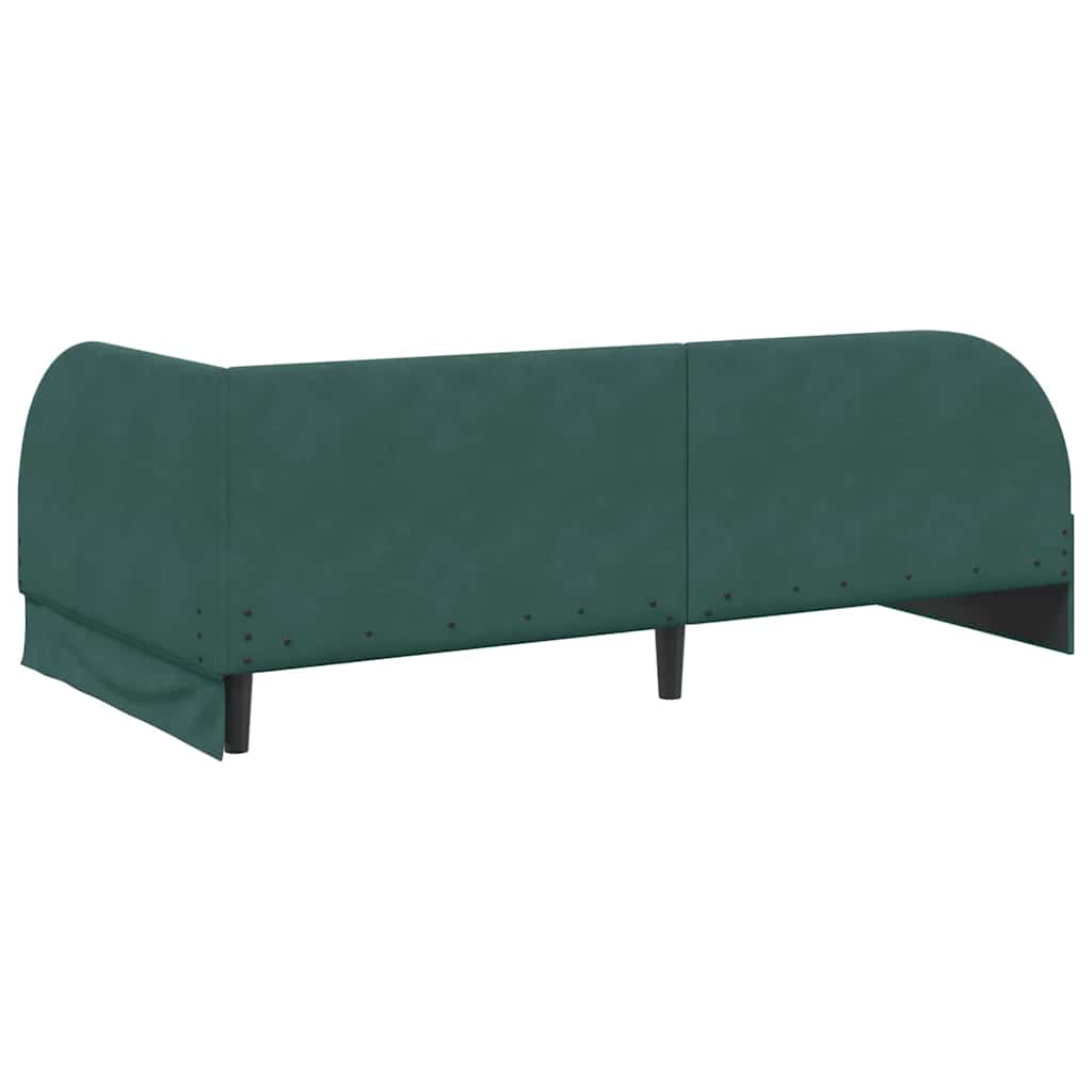 Cadru de pat colțar cu saltea cu headboard 2 pcs Verde Catifea GartenMobel Dekor