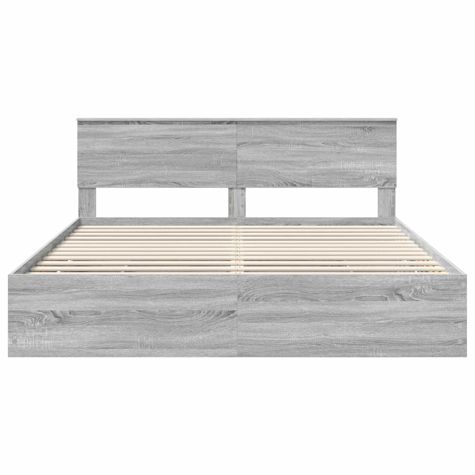 Cadru de pat cu sertar Gri Sonoma 200 x 200 cm Lemn Ingineresc GartenMobel Dekor