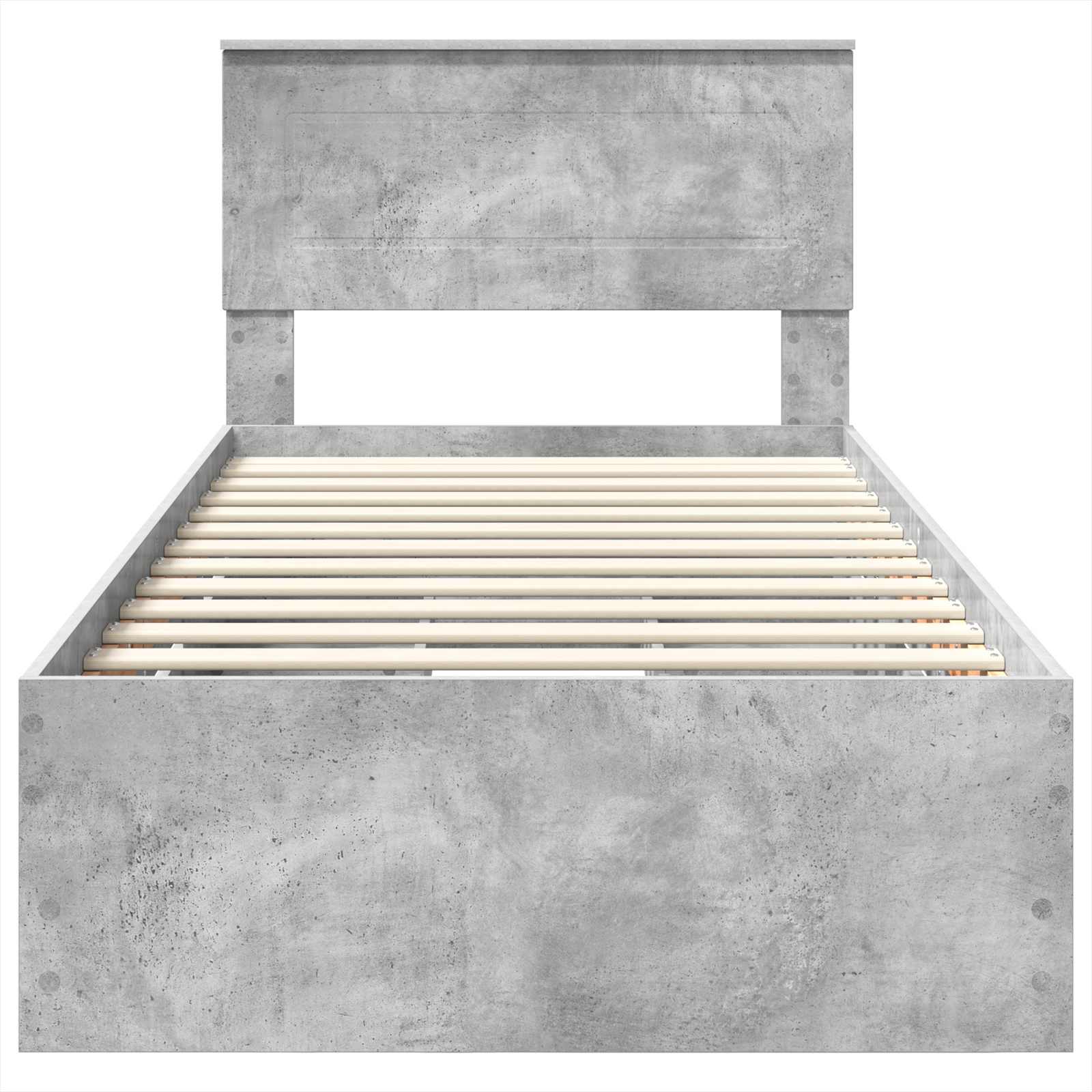 Cadru de pat Gri din beton 100 x 200 cm Lemn Ingineresc GartenMobel Dekor