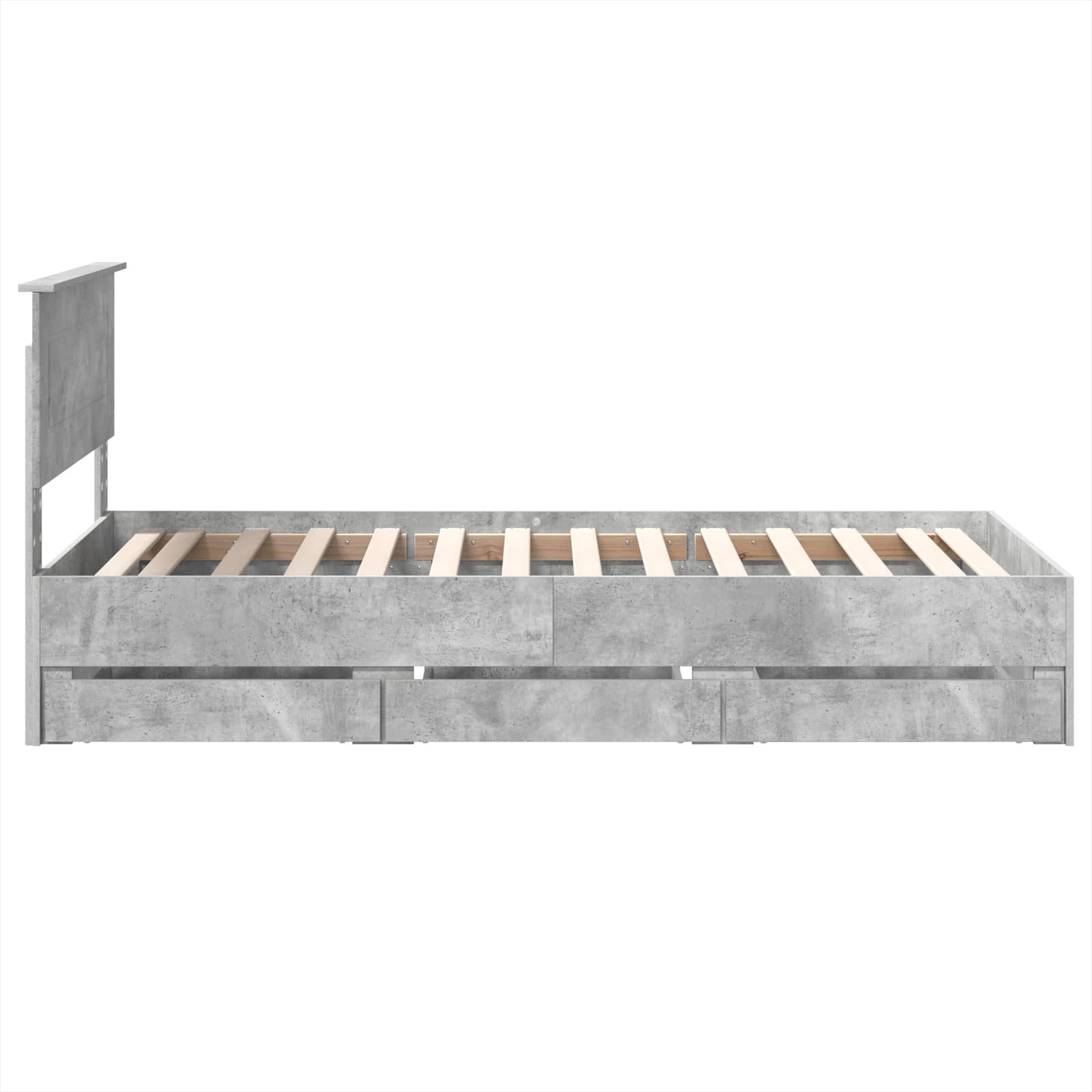 Cadru de pat Gri din beton 100 x 200 cm Lemn Ingineresc GartenMobel Dekor