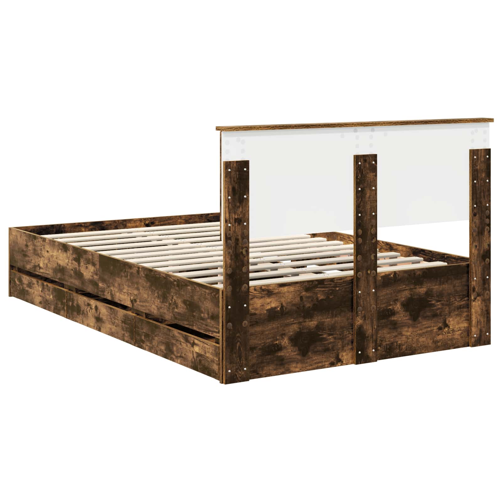 Cadru de pat Stejar fumuriu 120 x 200 cm Lemn Ingineresc GartenMobel Dekor