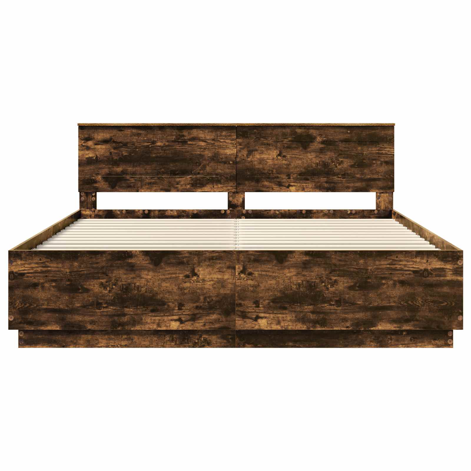 Cadru de pat Stejar fumuriu 200 x 200 cm Lemn compozit GartenMobel Dekor