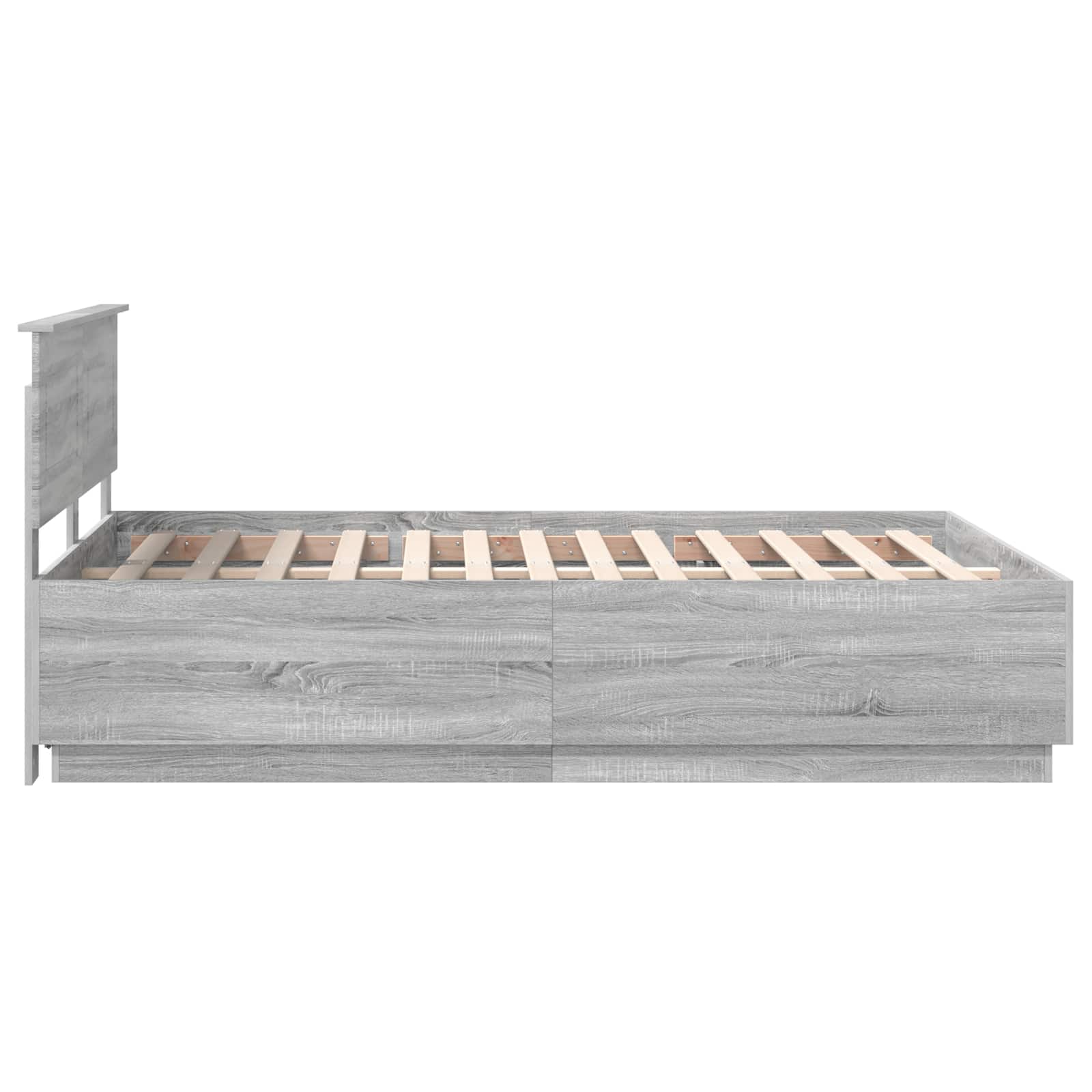 Cadru de pat cu headboard Gri Sonoma 140 x 190 cm Lemn compozit GartenMobel Dekor