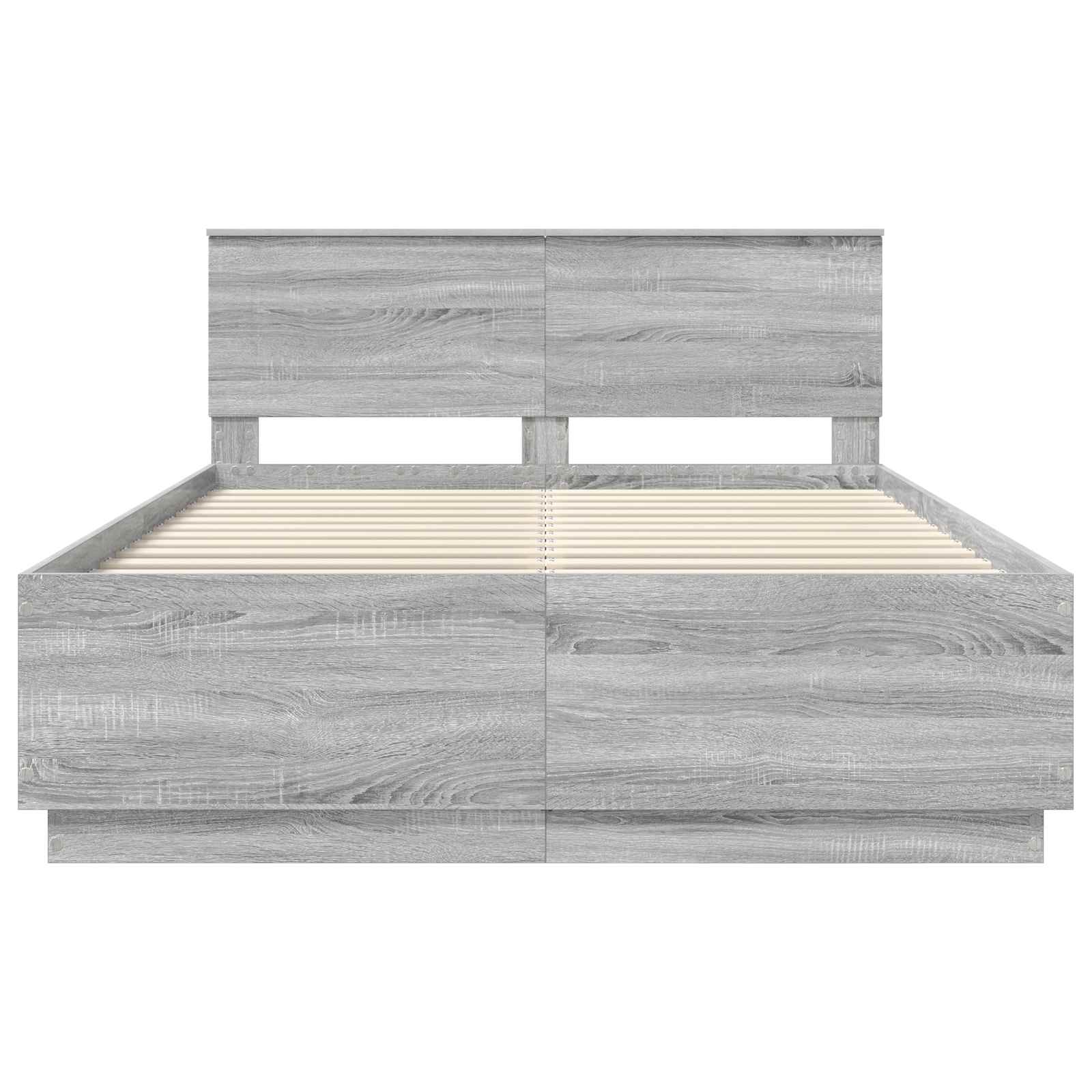 Cadru de pat cu headboard Gri Sonoma 140 x 190 cm Lemn compozit GartenMobel Dekor