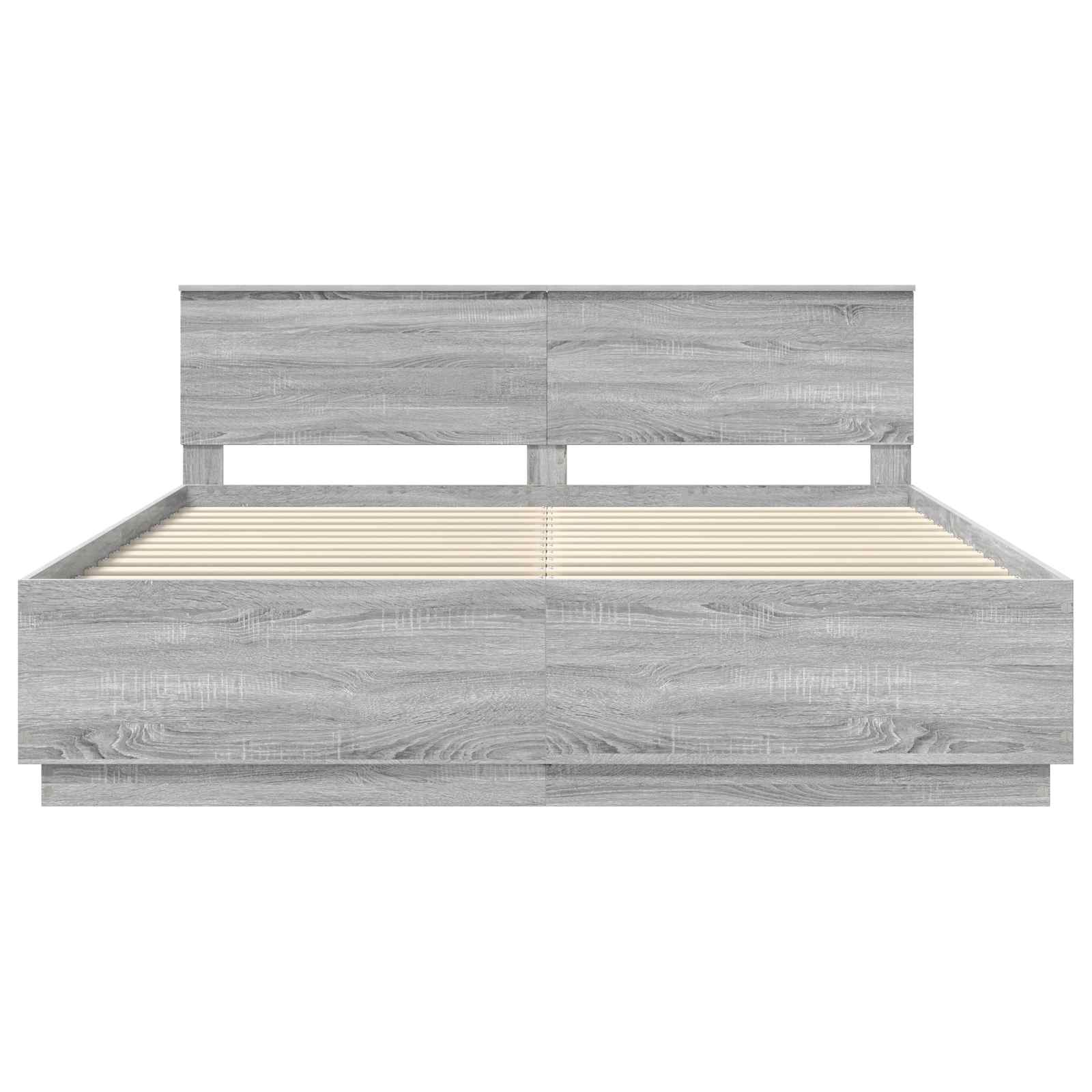 Cadru de pat cu headboard Gri Sonoma 180 x 200 cm Lemn compozit GartenMobel Dekor