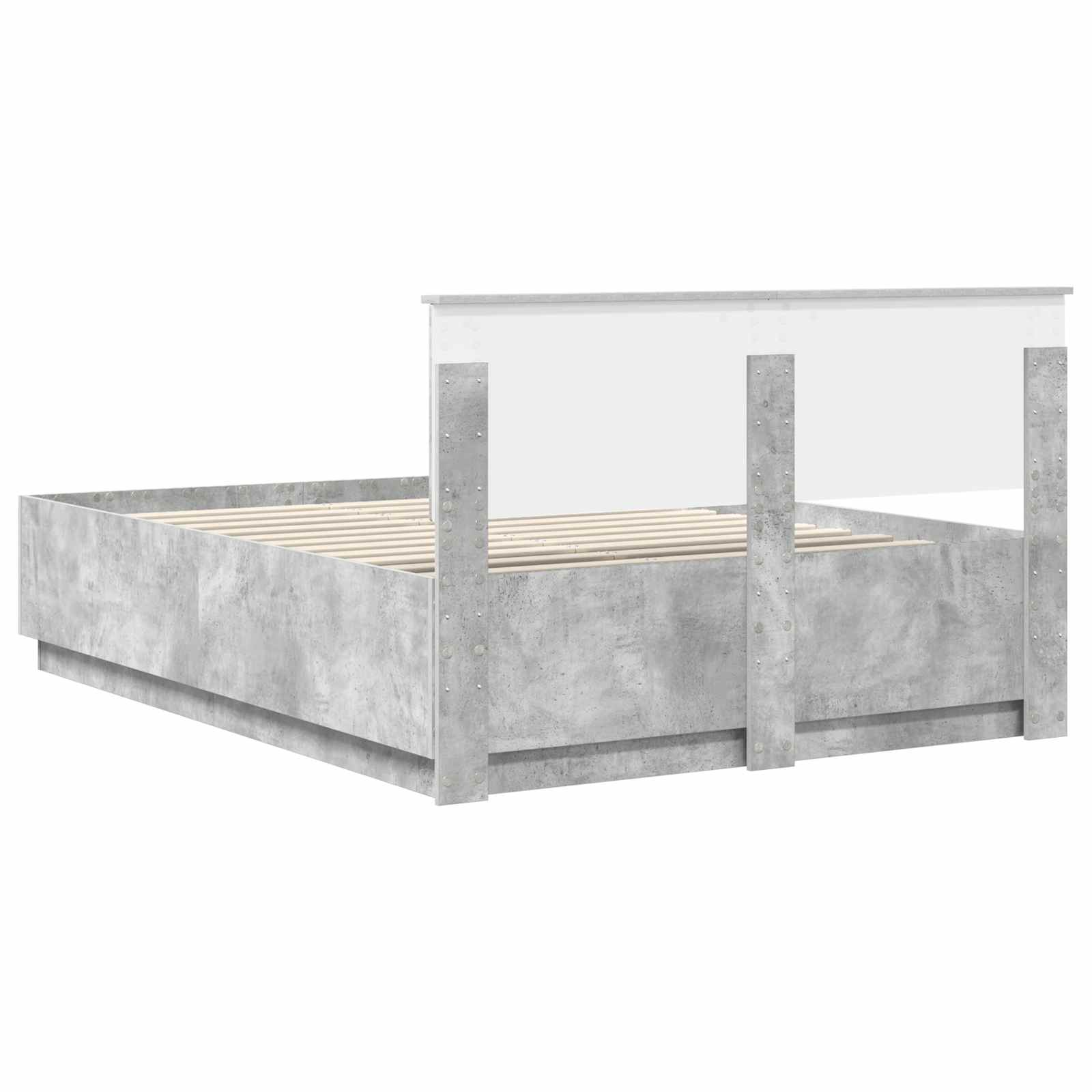 Cadru de pat Gri din beton 140 x 200 cm Lemn compozit GartenMobel Dekor