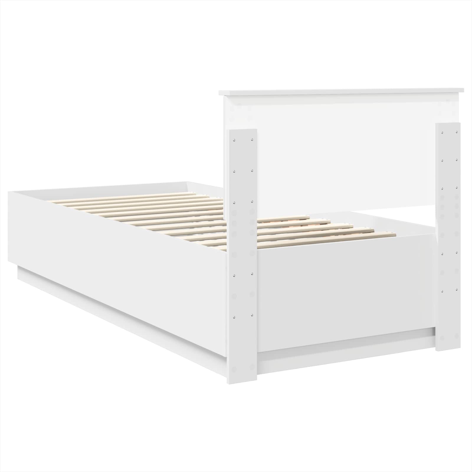 Cadru de pat cu headboard Alb 90 x 190 cm Lemn compozit GartenMobel Dekor