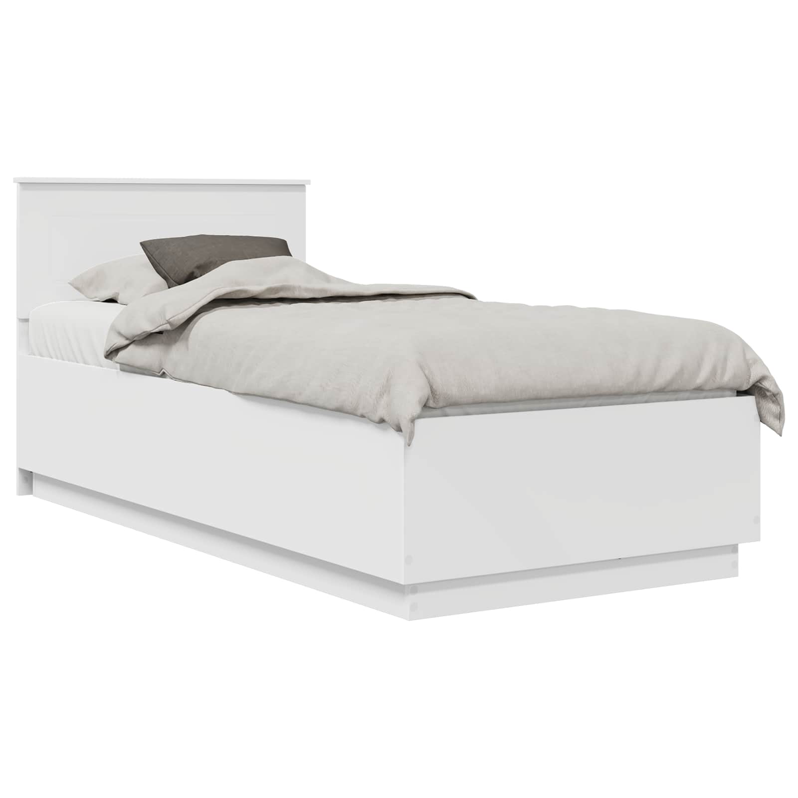 Cadru de pat cu headboard Alb 90 x 190 cm Lemn compozit GartenMobel Dekor