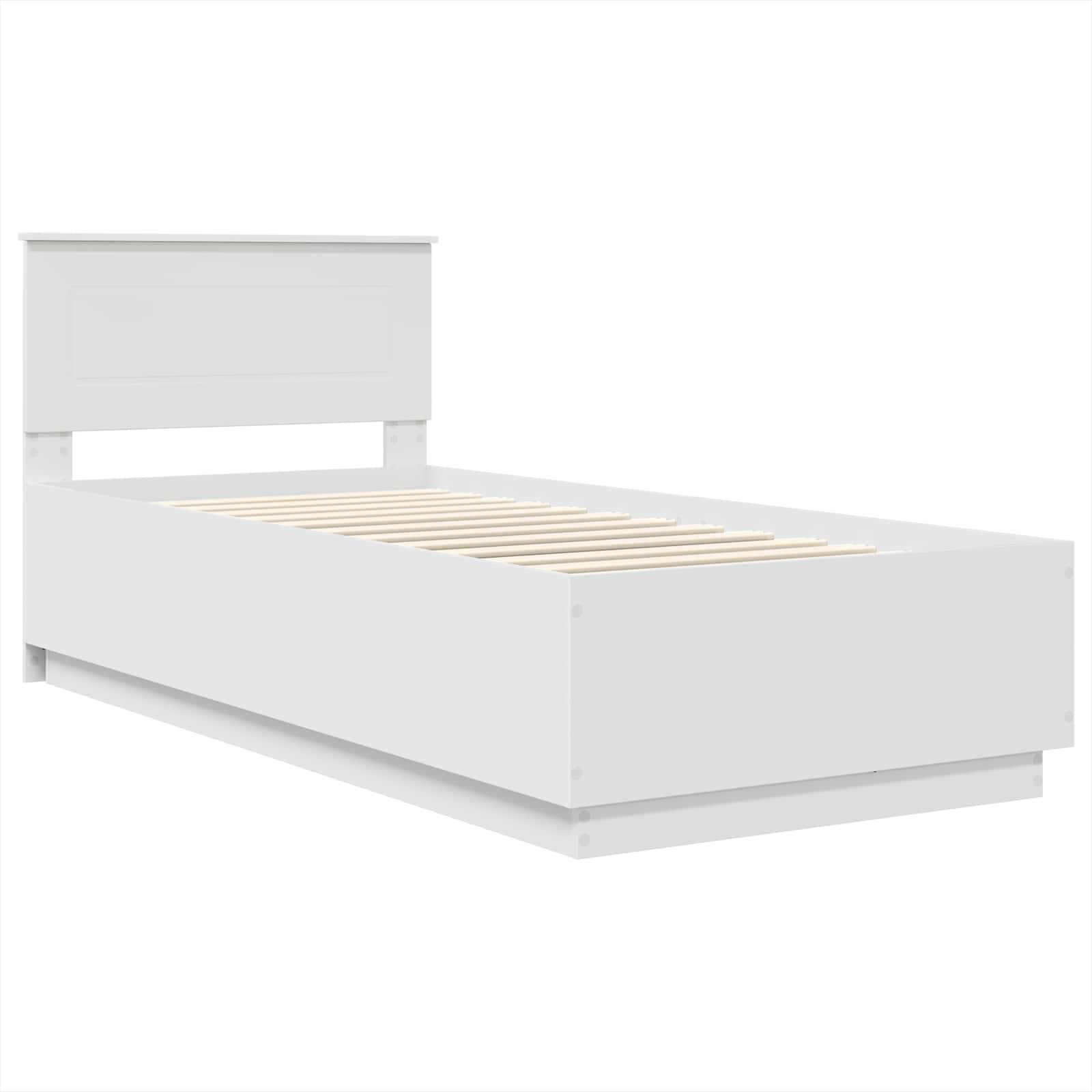 Cadru de pat cu headboard Alb 90 x 190 cm Lemn compozit GartenMobel Dekor