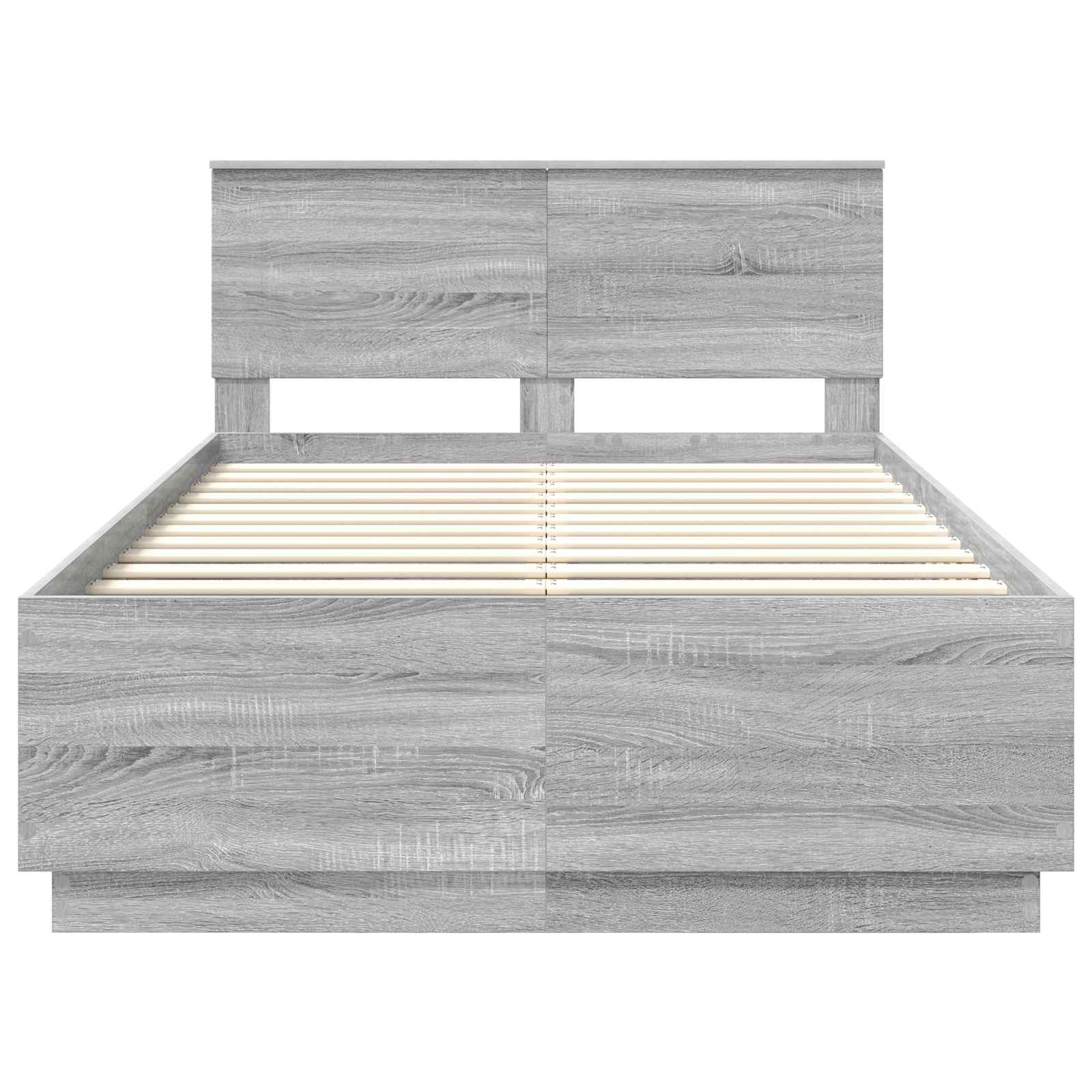 Cadru de pat cu headboard Gri Sonoma 120 x 200 cm Lemn compozit GartenMobel Dekor