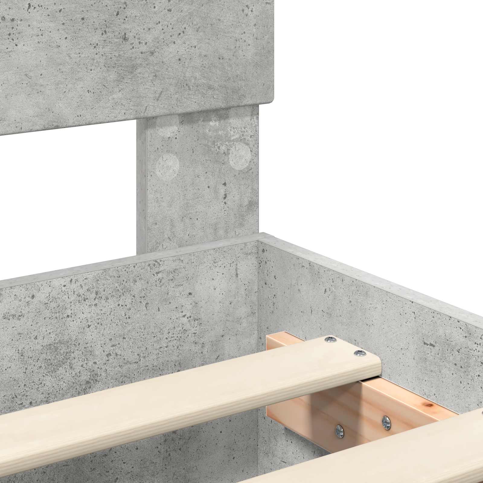 Cadru de pat cu raft Gri din beton 90 x 190 cm Lemn compozit GartenMobel Dekor