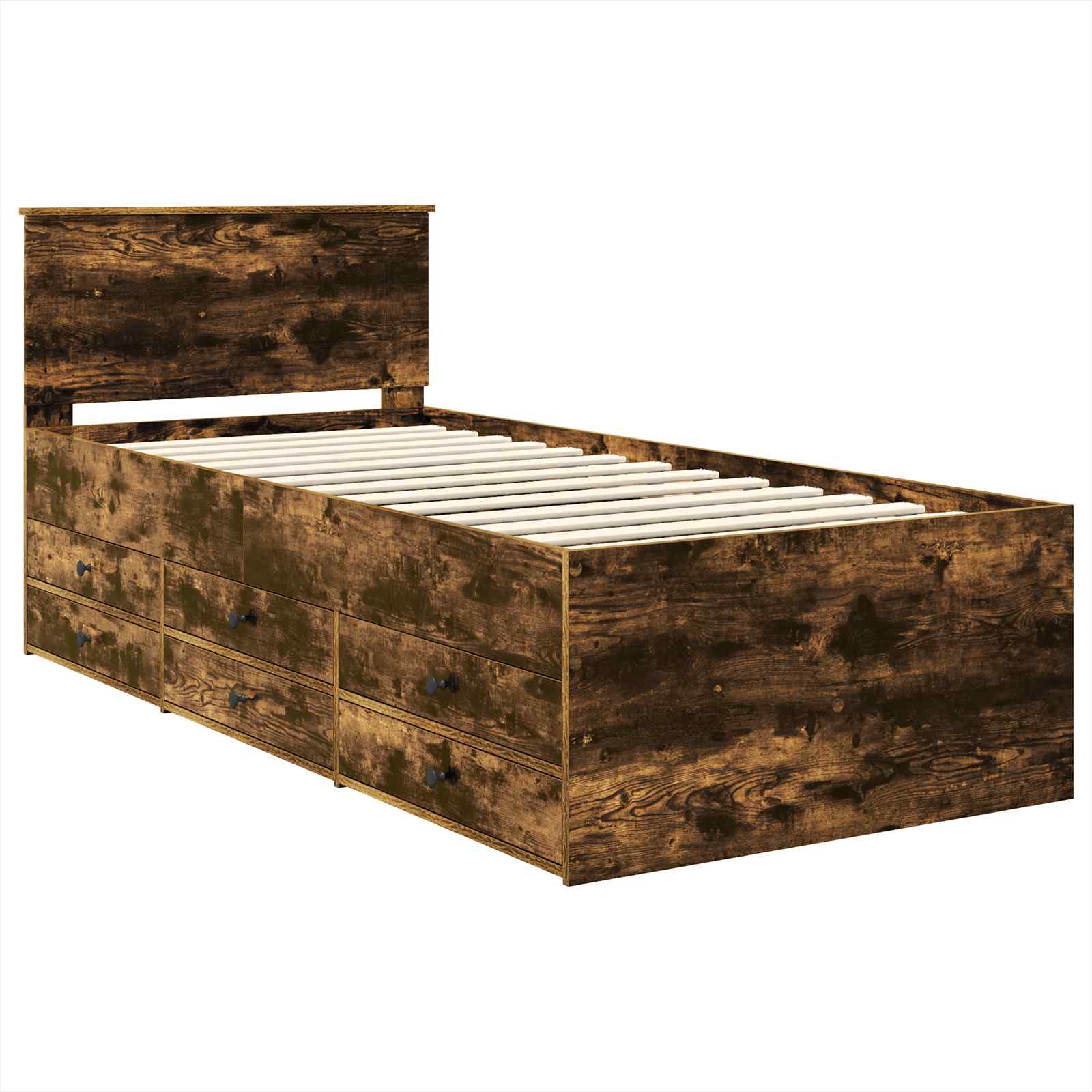 Daybed Manual Stejar afumat și negru 100 x 200 cm Lemn compozit GartenMobel Dekor