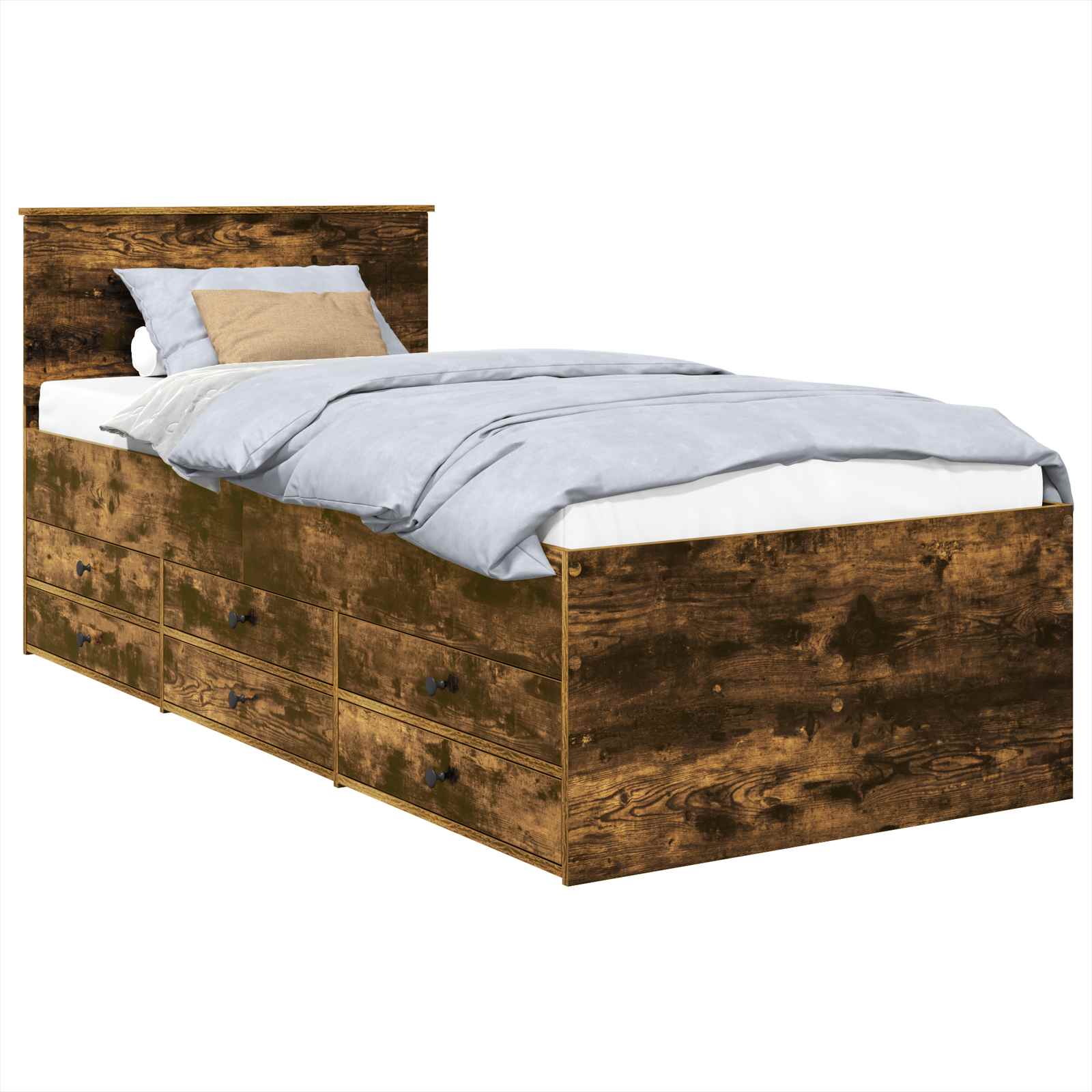 Daybed Manual Stejar afumat și negru 100 x 200 cm Lemn compozit GartenMobel Dekor