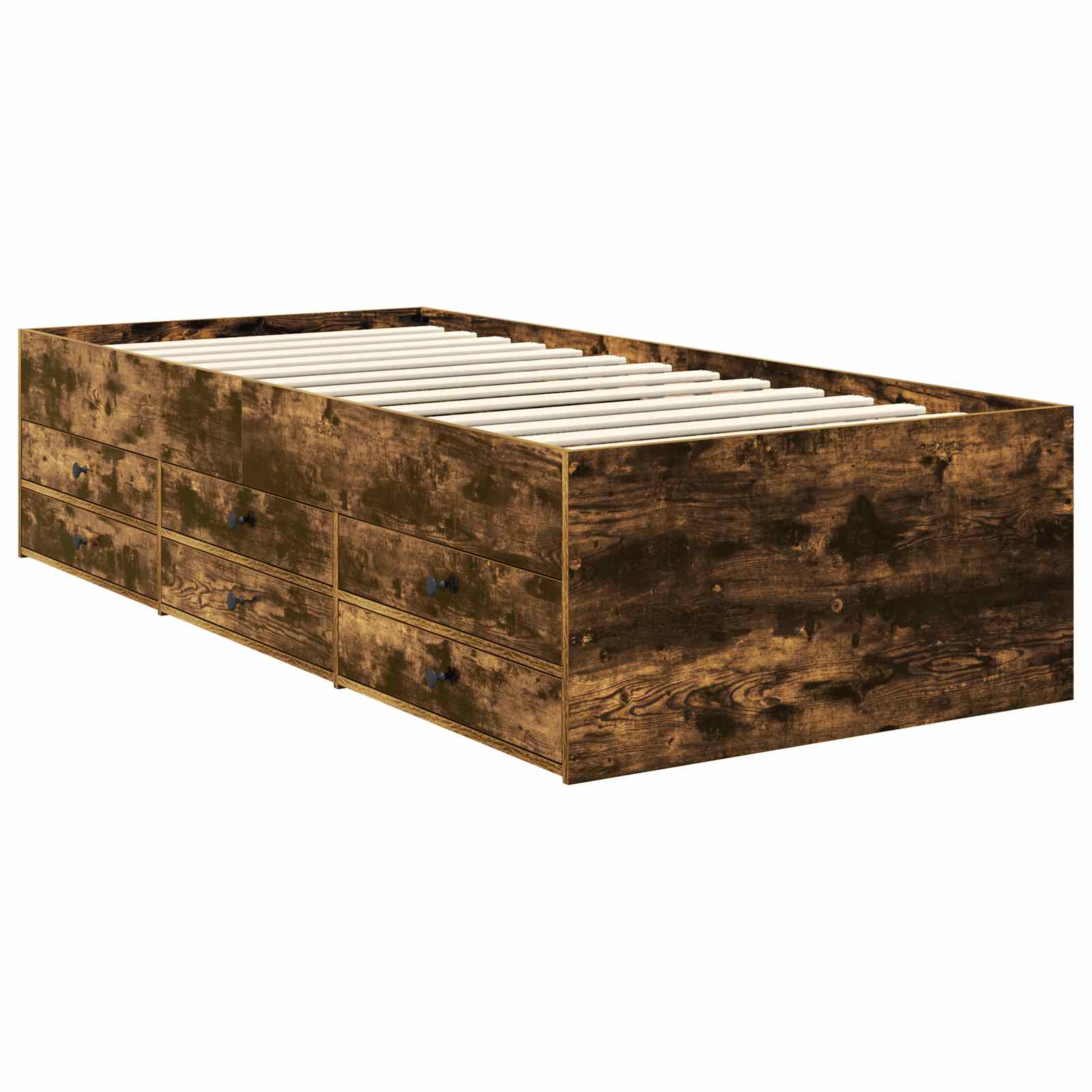 Daybed Manual Stejar afumat și negru 90 x 200 cm Lemn compozit GartenMobel Dekor