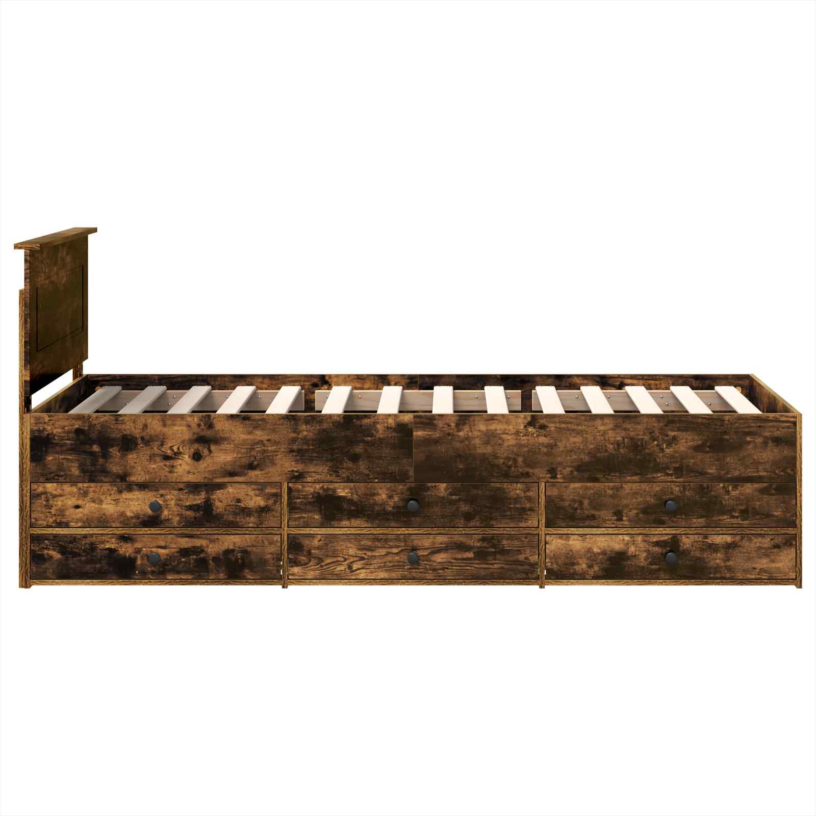 Daybed Manual Stejar afumat și negru 90 x 200 cm Lemn compozit GartenMobel Dekor