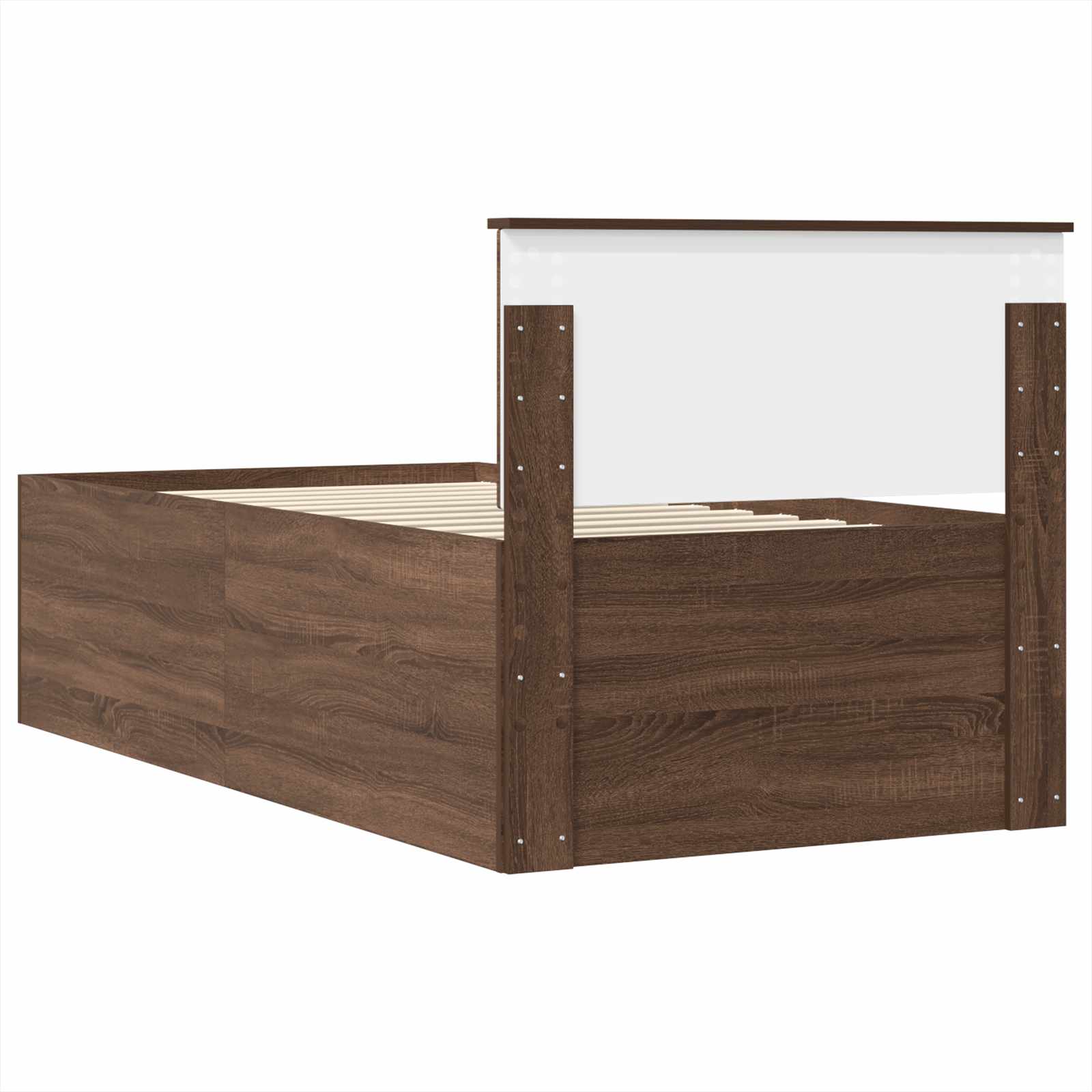 Daybed Manual Stejar maro și negru 100 x 200 cm Lemn compozit GartenMobel Dekor