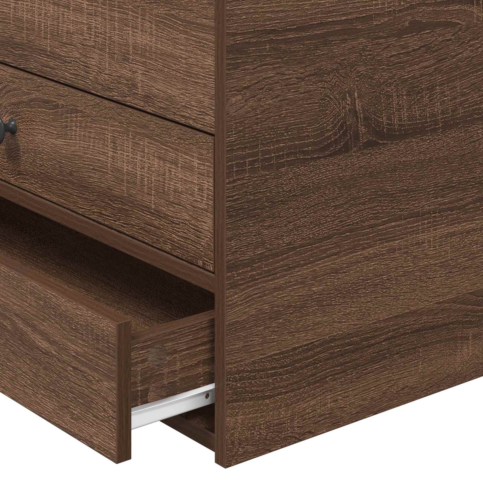 Daybed Manual Stejar maro și negru 100 x 200 cm Lemn compozit GartenMobel Dekor